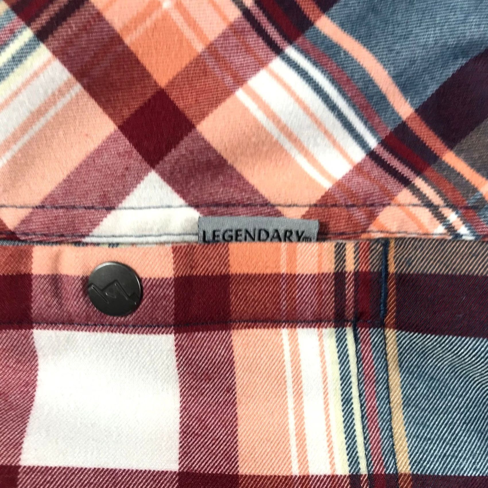 Vintage Legendary Outdoors Women L Plaid Flannel Snap Button Shirt Blue Orange Size L / US 10 / IT 46 - 6 Thumbnail