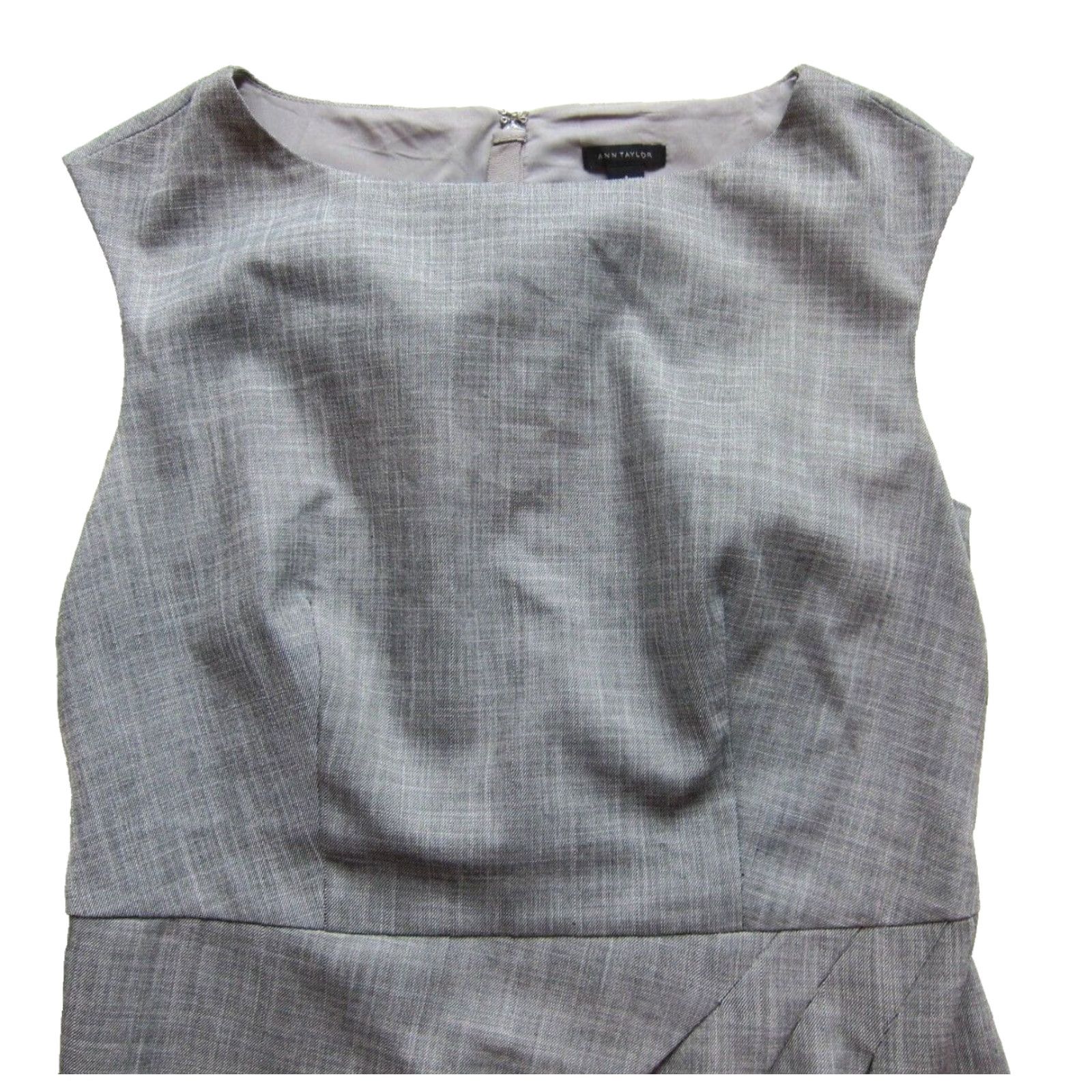 Ann Taylor VINTAGE Ann Taylor Rayon Stretch Grey Sleeveless Sheath Classic Work Dress 8 Size M / US 6-8 / IT 42-44 - 4 Thumbnail