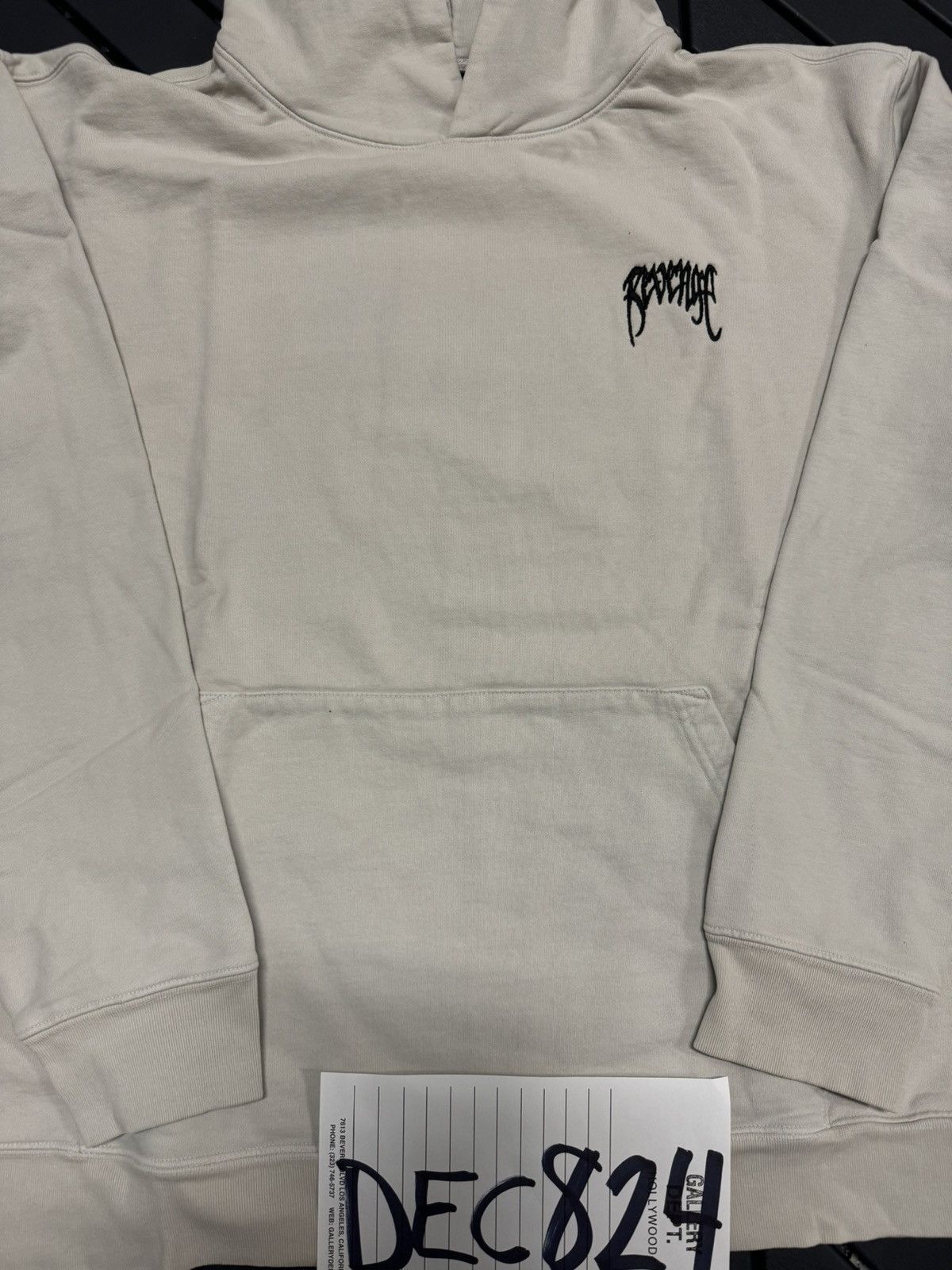 Revenge Revenge Black Embroidered Basic Hoodie Cement Size US L / EU 52-54 / 3 - 2 Thumbnail