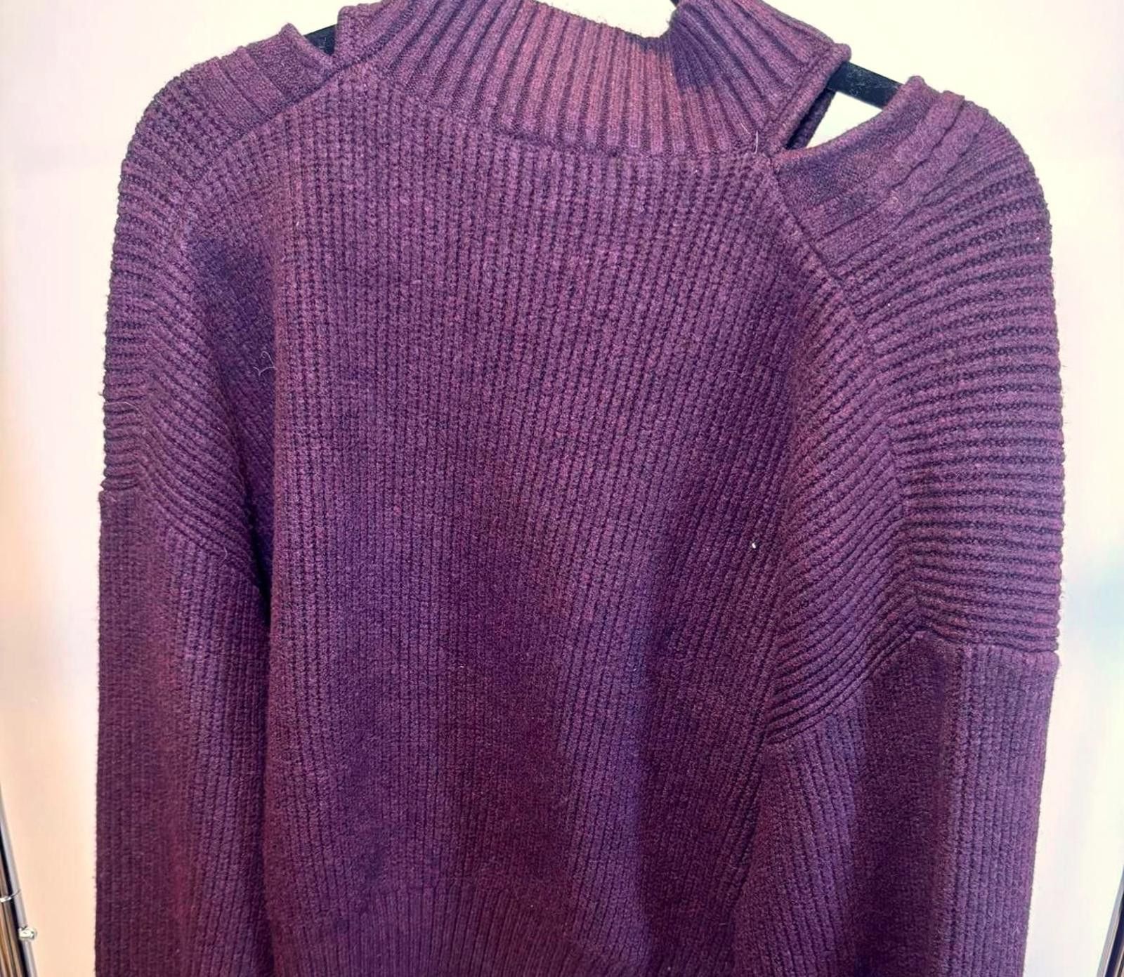 Express EXPRESS Women's XL Cable Knit Sweater - Cozy Purple Size L / US 10 / IT 46 - 2 Thumbnail