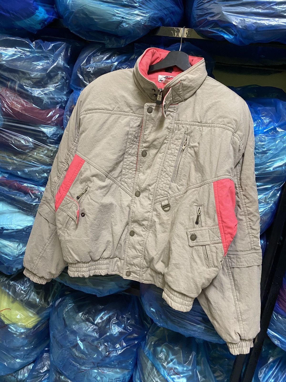 Ellesse Vintage 90s Japan Workwear Bomber Jacket Coral Accents Size US M / EU 48-50 / 2 - 4 Thumbnail