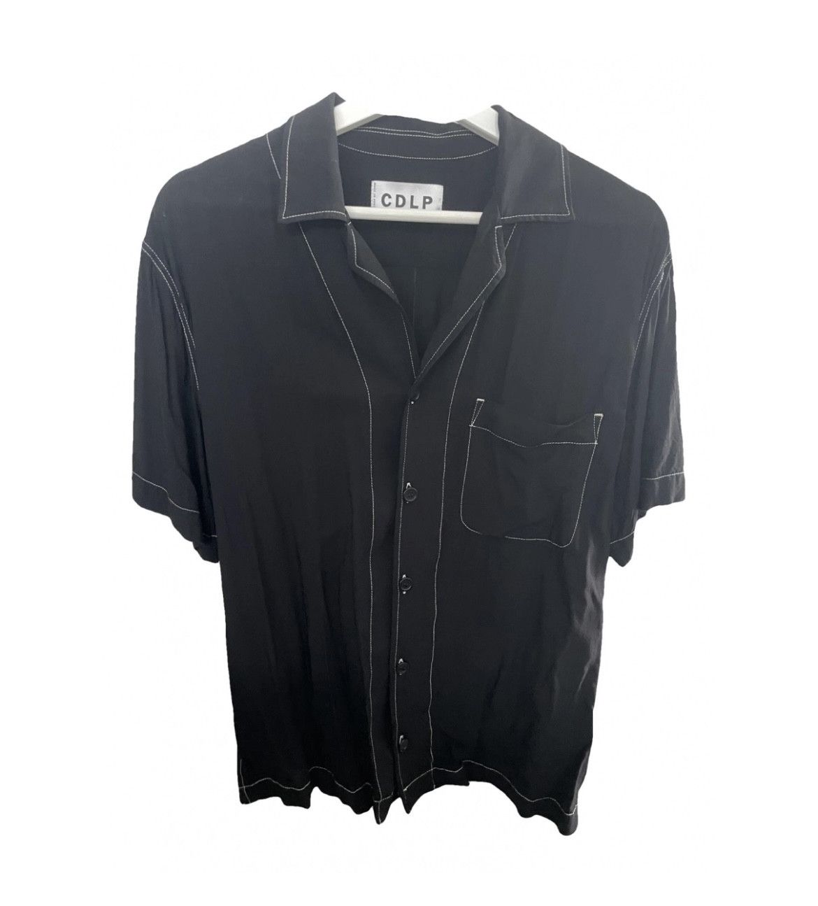 image of Cdlp Short Sleeve Shirt in Black, Men's (Size Medium)