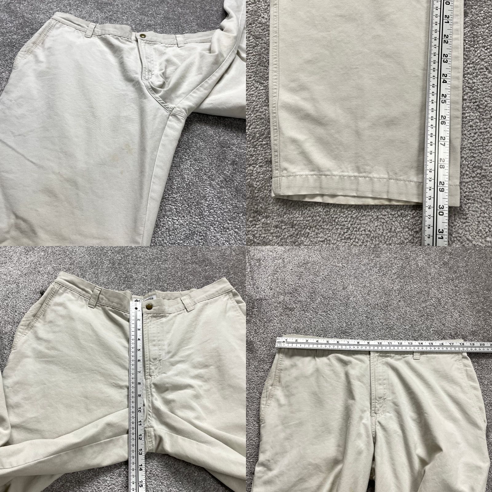 Vintage Columbia Chino Pants Mens 36 Beige Straight Casual 36x30 Big & Tall Size US 36 / EU 52 - 8 Thumbnail