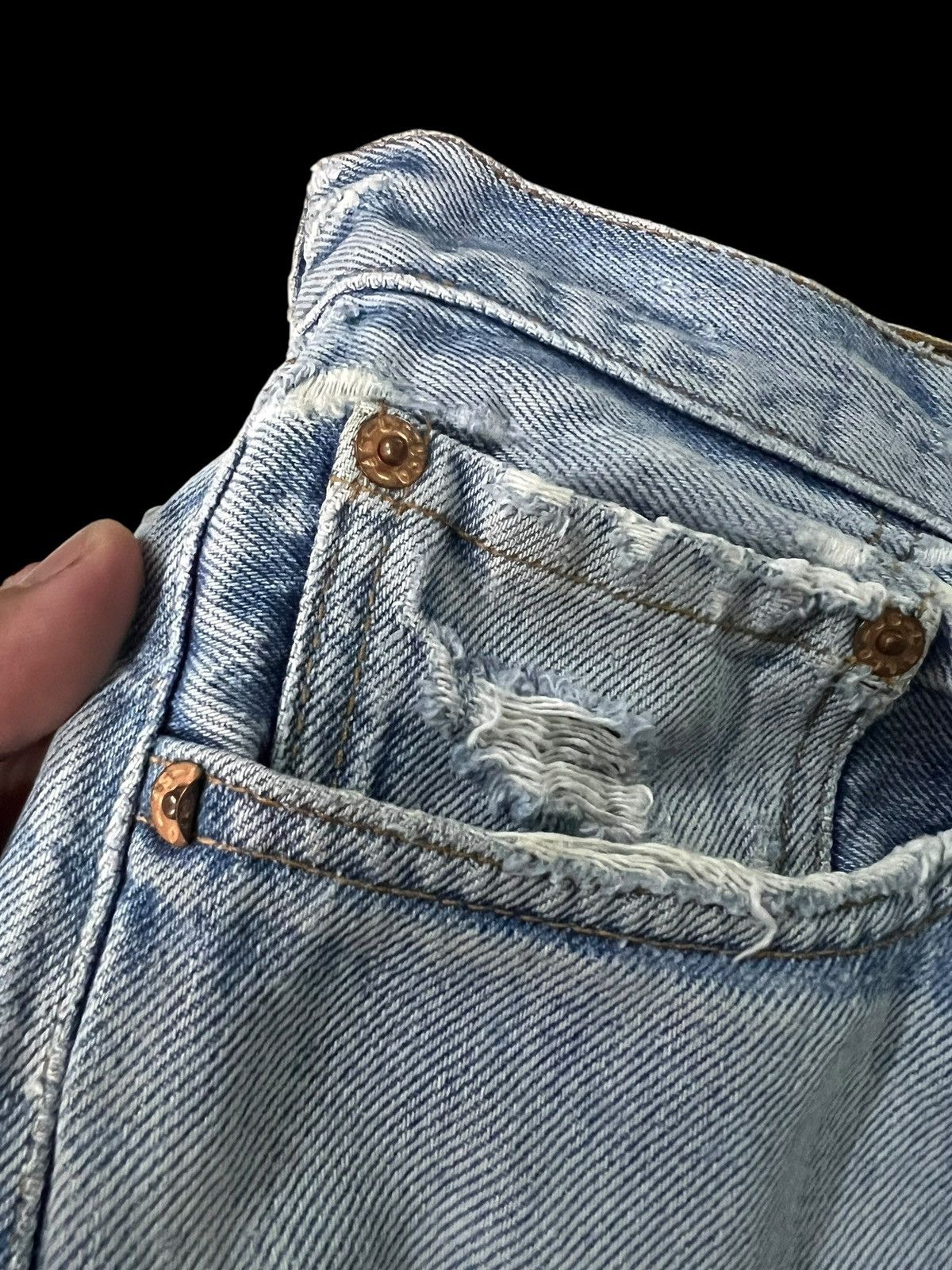 Levi's Vintage Levi’s 501xx Distress Faded Ripped Jean Size US 35 - 10 Thumbnail