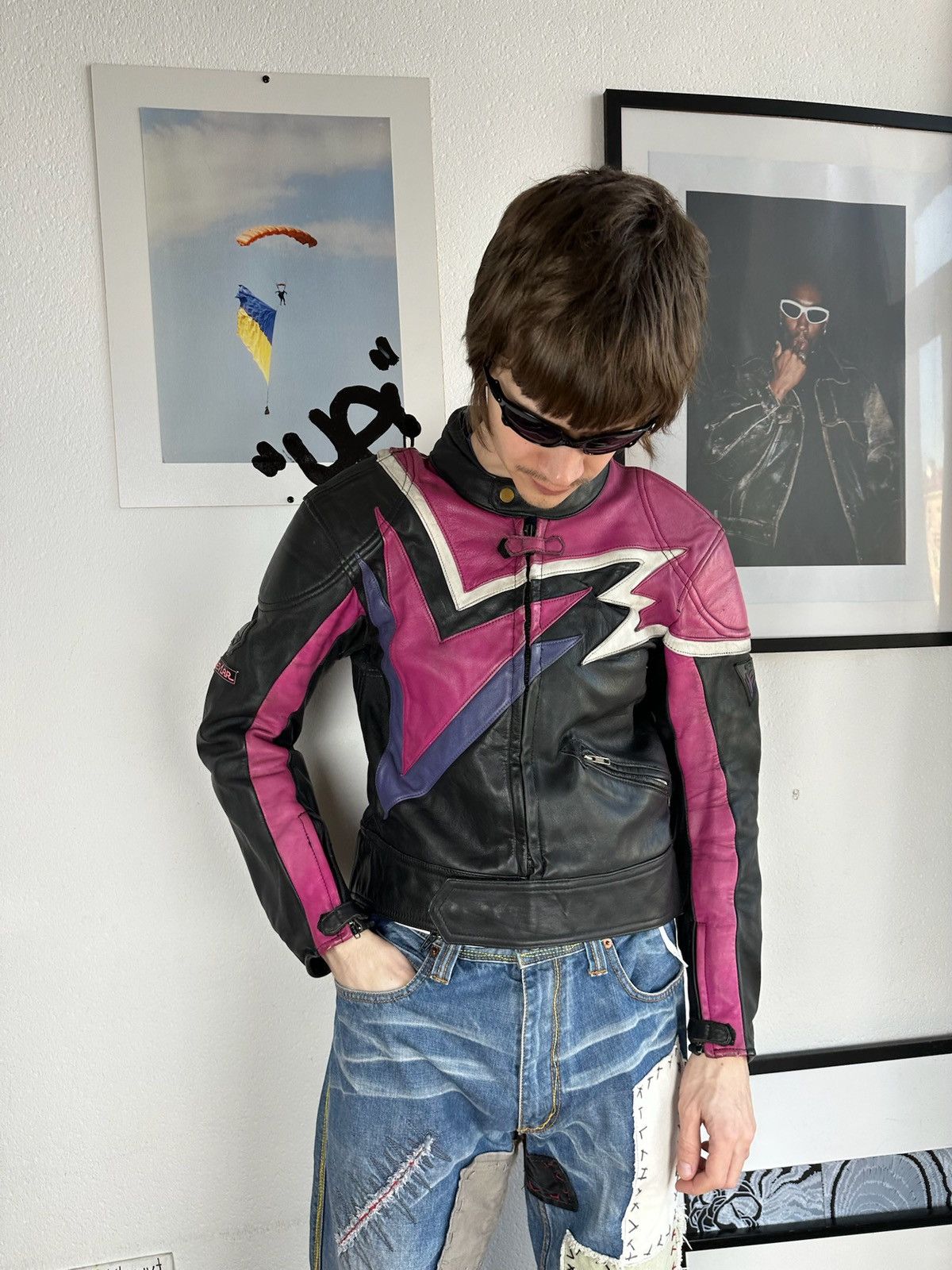 Dainese VINTAGE LEATHER JACKET MOTO RACING NASCAR DAINESE STYLE Size US M / EU 48-50 / 2 - 13 Thumbnail