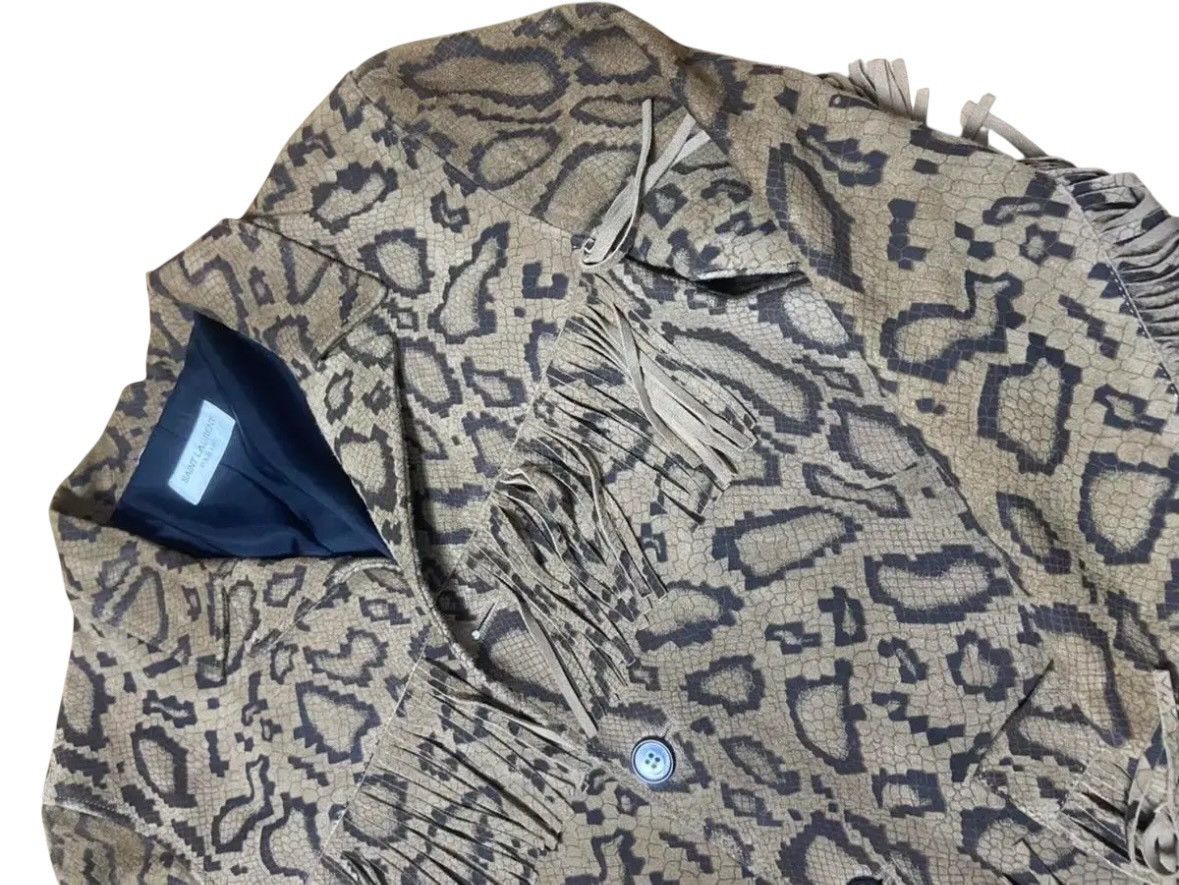 Saint Laurent Paris Saint Laurent Leather Fringe Leopard Printed Safari Jacket Size US S / EU 44-46 / 1 - 2 Thumbnail