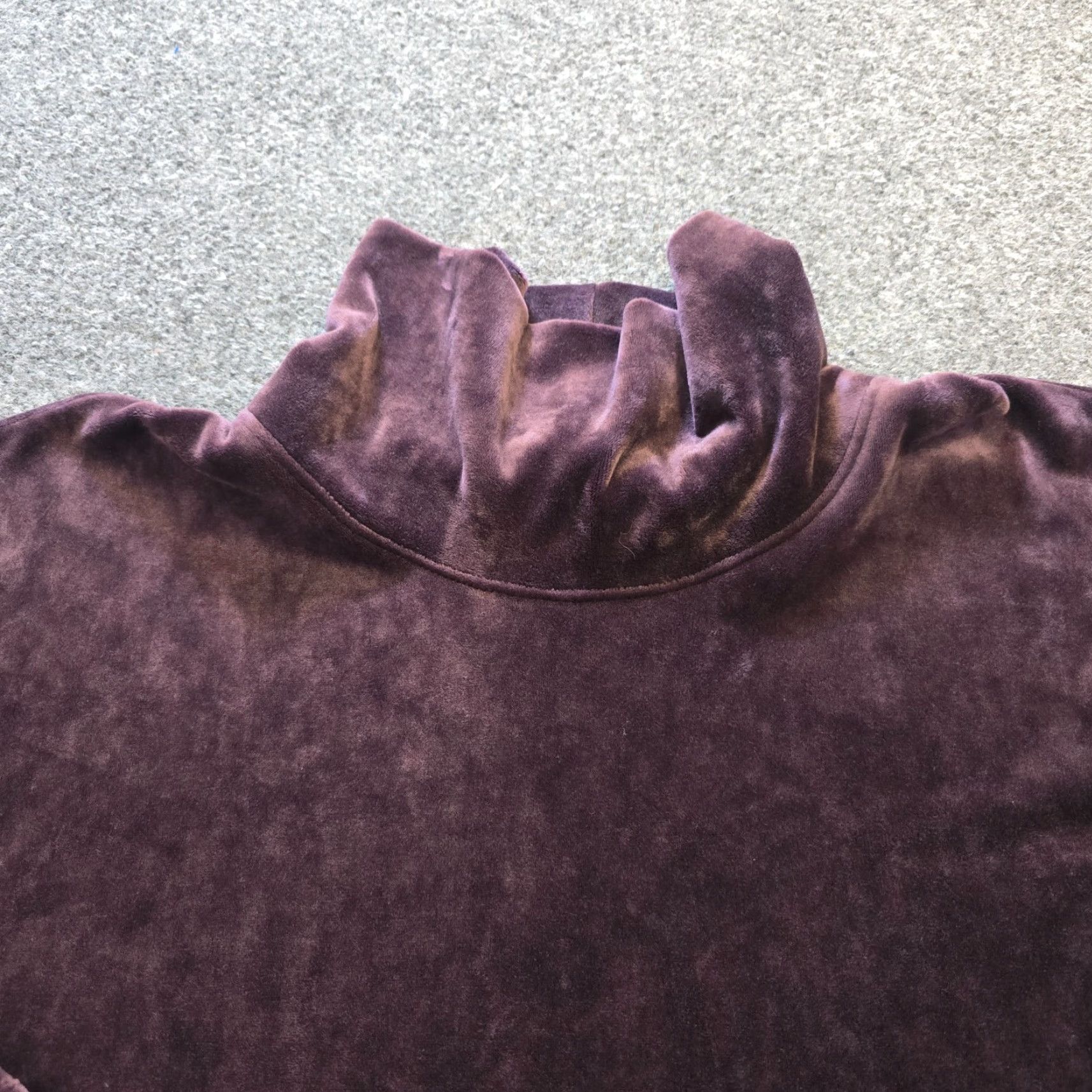 J. Jill J. Jill Top Womens L Purple Velour Long Sleeve Stretch Casual Career Shirt Size L / US 10 / IT 46 - 2 Thumbnail