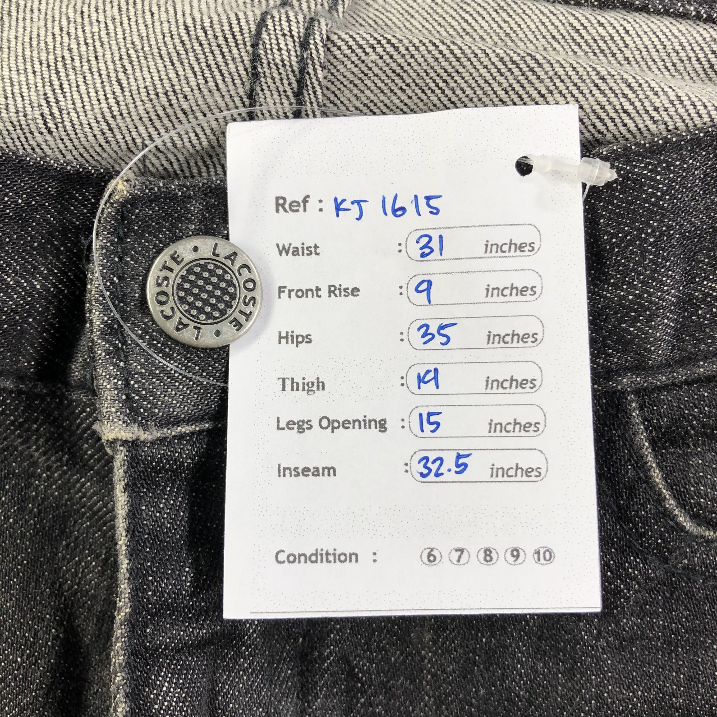 Lacoste Lacoste Jeans Faded Black Denim KJ1615 Size US 30 / EU 46 - 13 Thumbnail