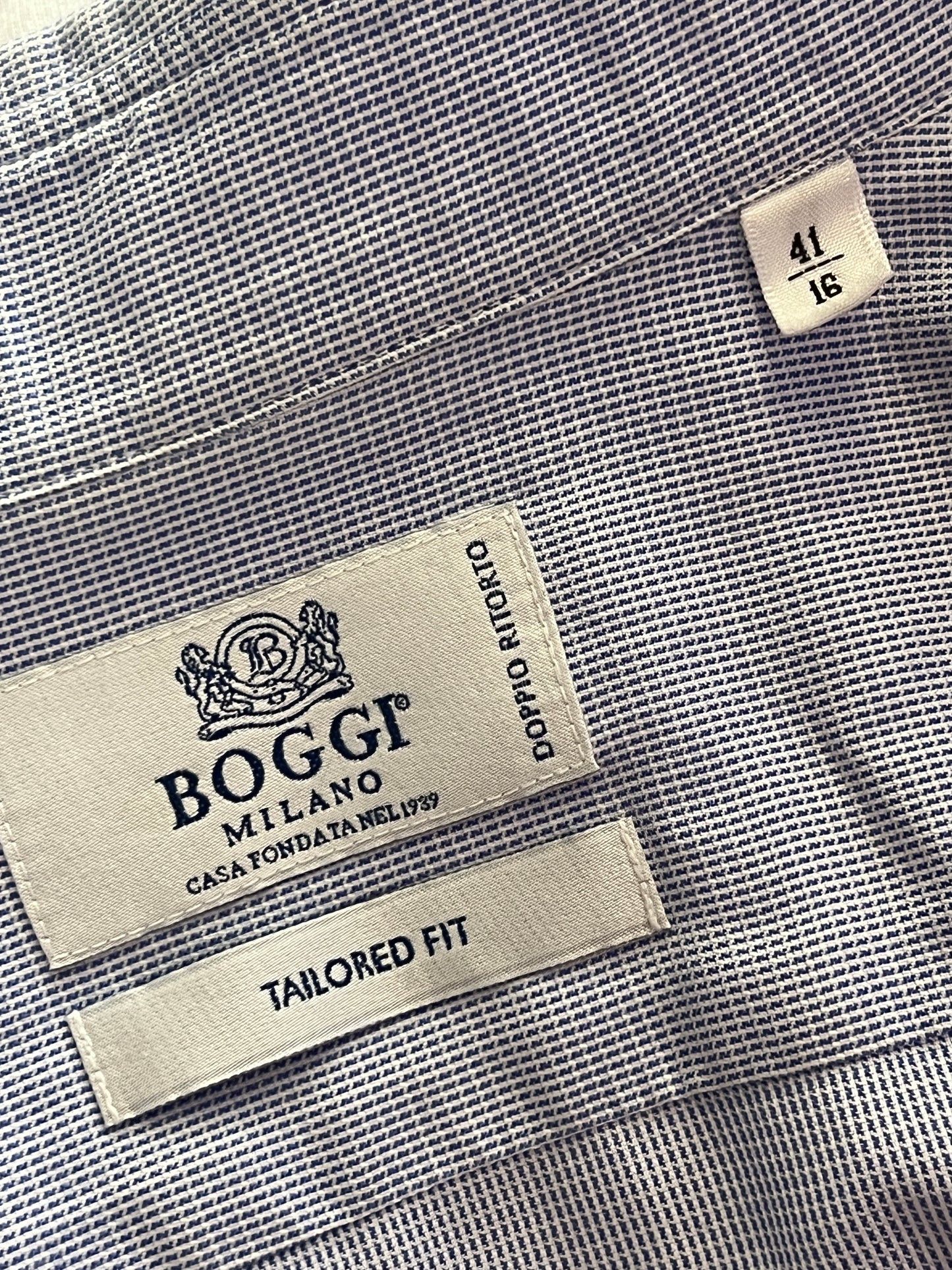 Boggi × Vintage Boggi Milano Vintage Men's Tailored Dress Shirt - M Size US M / EU 48-50 / 2 - 5 Thumbnail