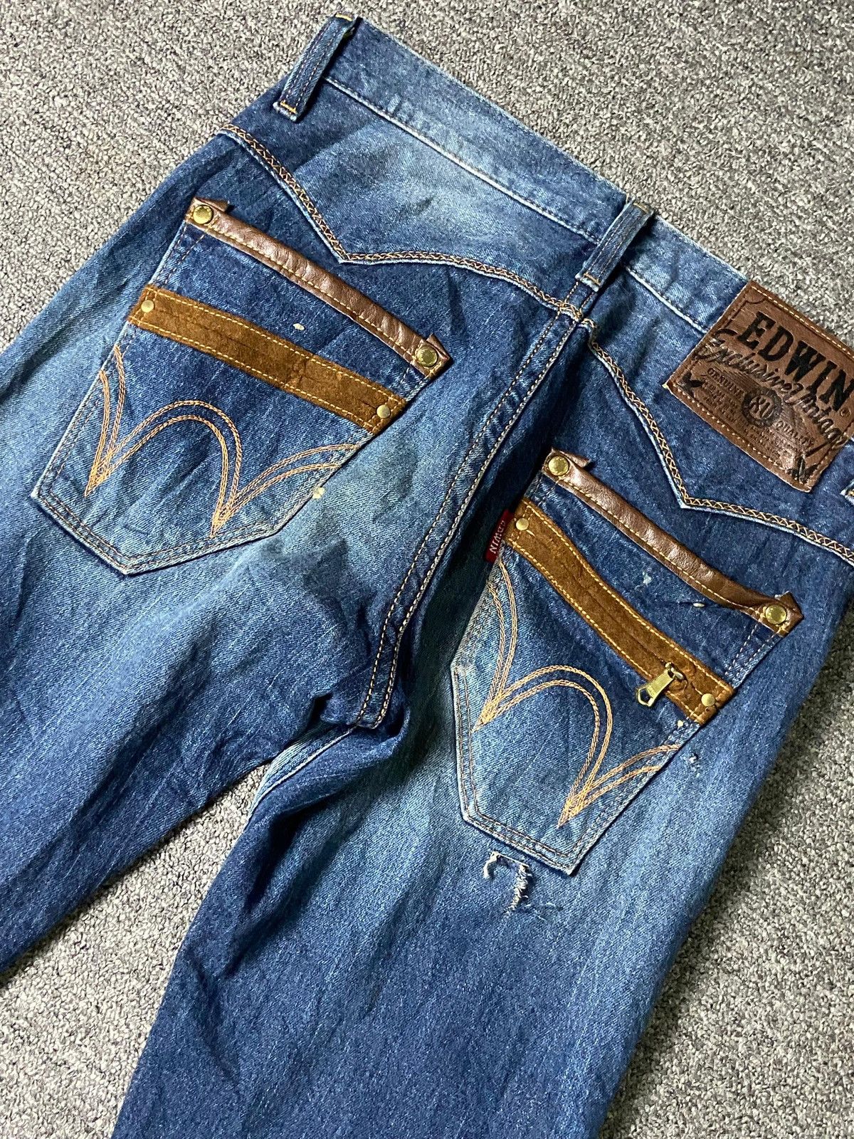 Edwin × Japanese Brand × Vintage EDWIN 403 Exclusive Vintage Distressed Denim Jeans (133) Size US 32 / EU 48 - 3 Thumbnail
