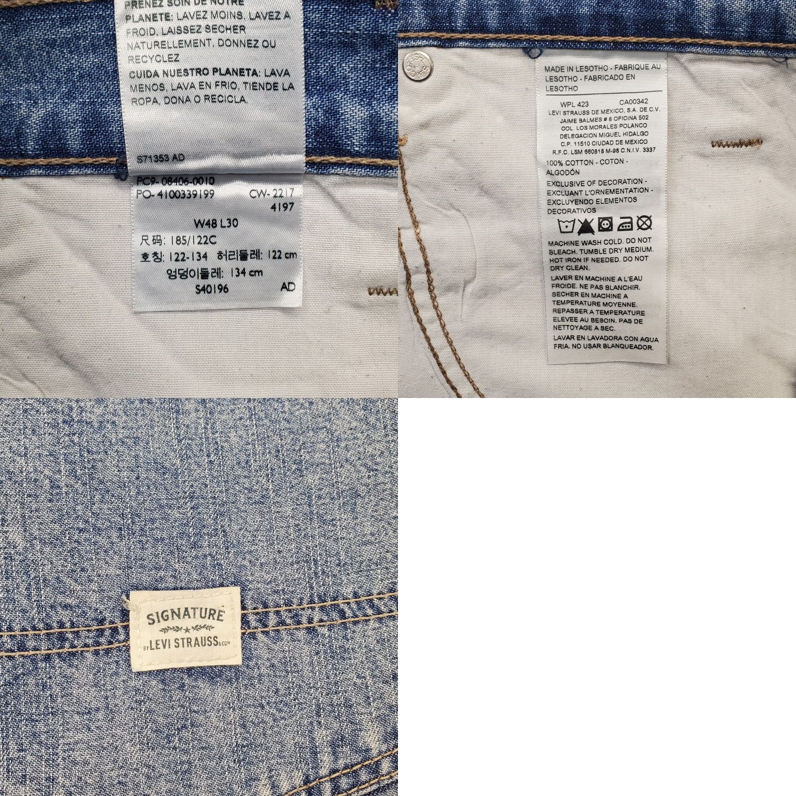 Levi's Levi's Jeans Mens 48x30 Blue Denim High Rise Straight Carpenter 5-Pocket Regular Size: Mens Size 48 Blue Denim 100% Cotton Jeans Mens Size US 32 / EU 48 - 8 Thumbnail