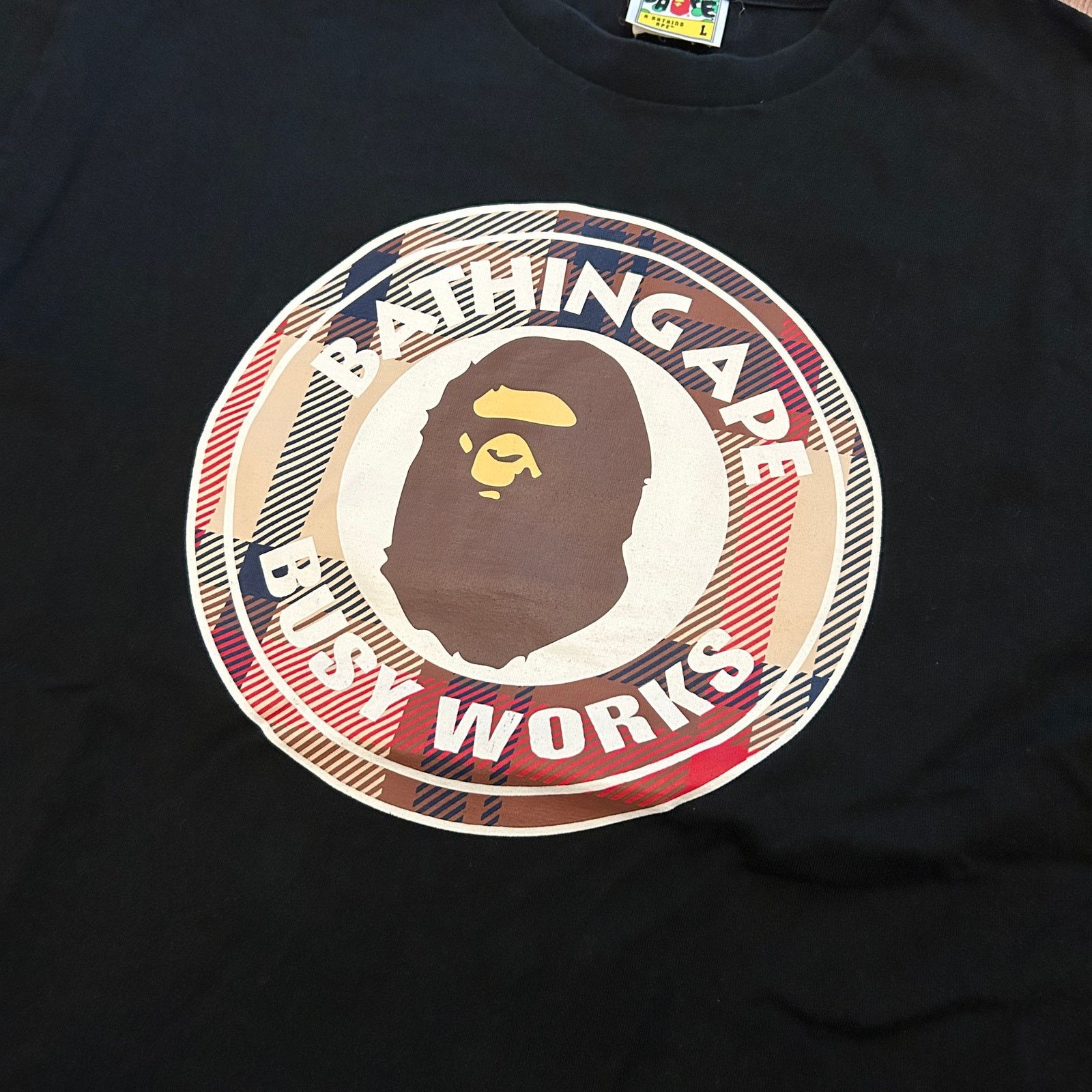 Bape Bape Busy Works Round Logo Tee Black L Size US L / EU 52-54 / 3 - 2 Thumbnail