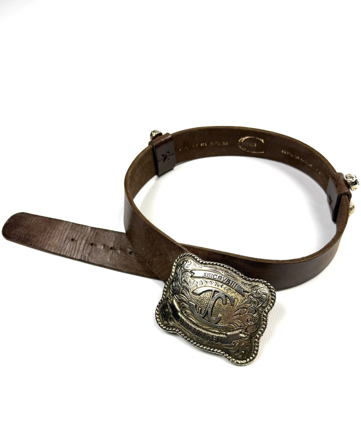 Just Cavalli Just Cavalli Roberto Cavalli Western Leather Belt Buckle Size 32 - 2 Thumbnail