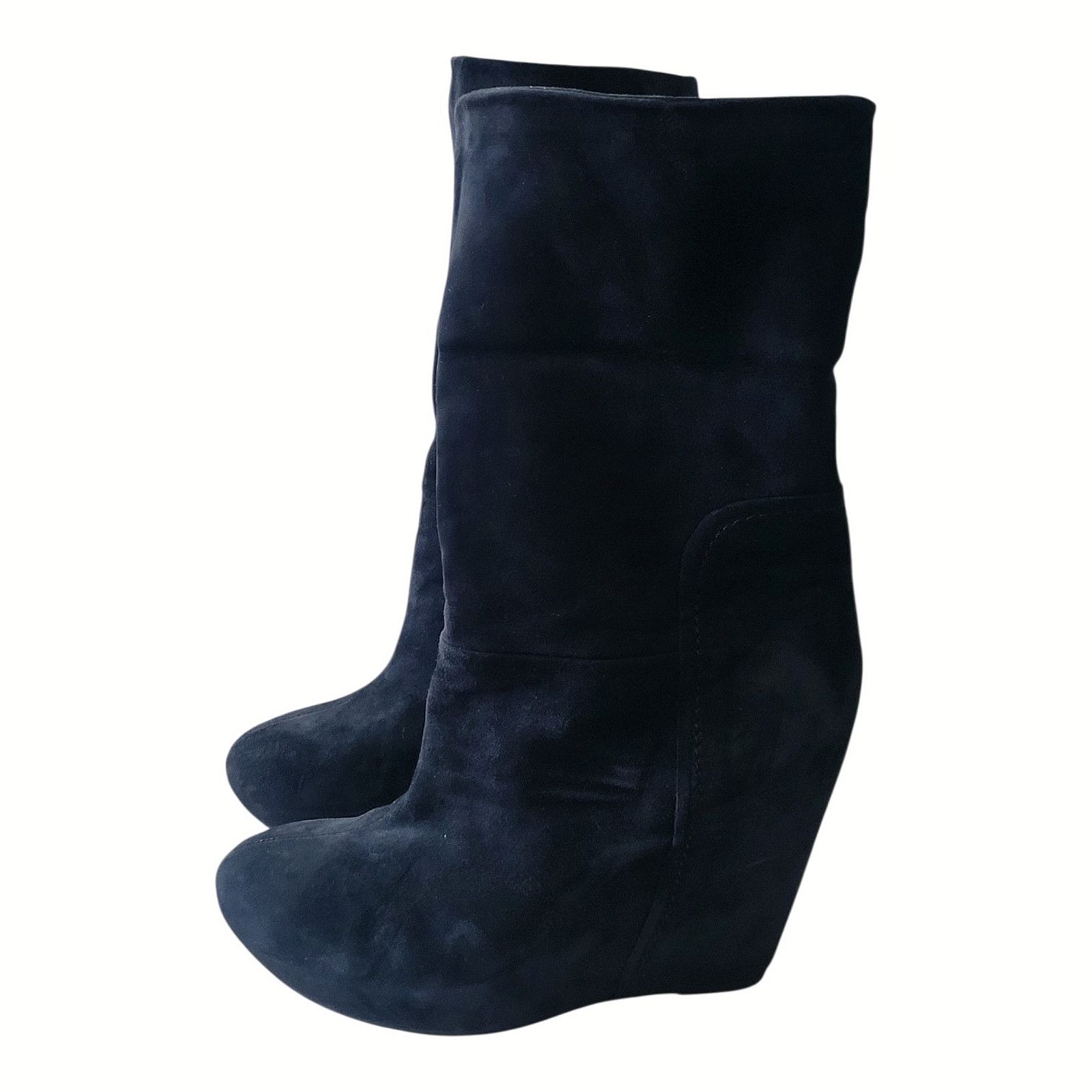 VIC MATI VIC Suede Women Blue Boots Made In Italy Size 40 Size US 9.5 / IT 39.5 - 3 Thumbnail