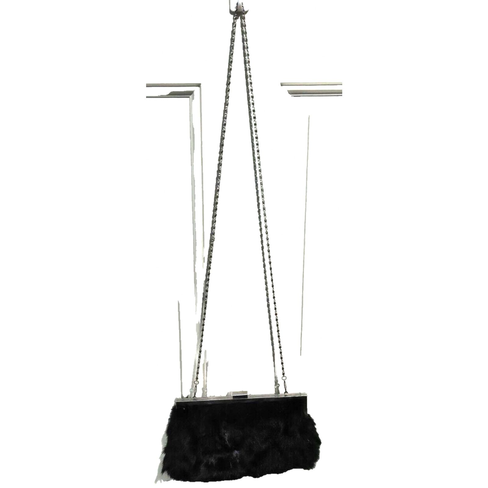 Other Black Faux Fur Shoulder Purse Formal Chain/Extra 13" Strap Size ONE SIZE - 1 Thumbnail