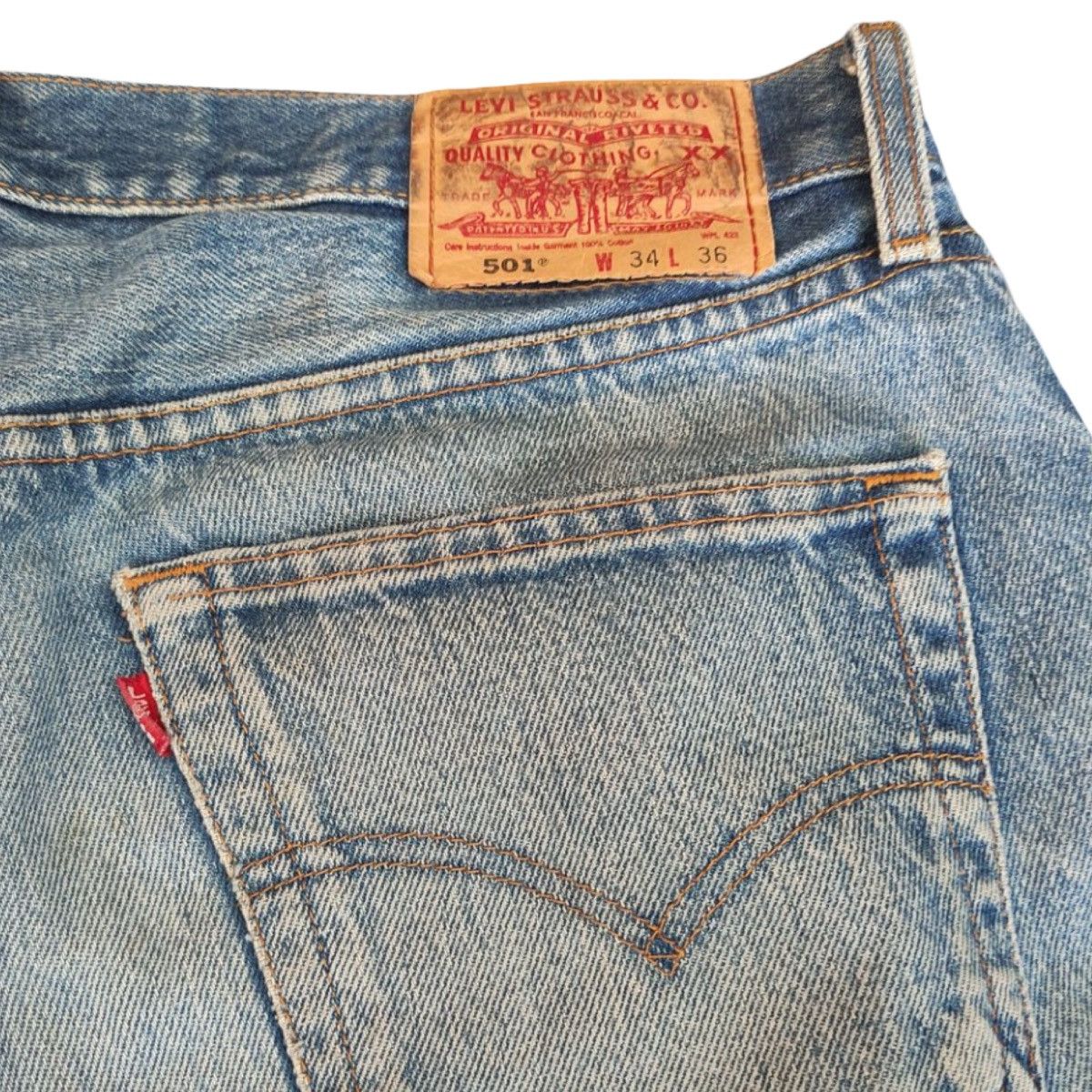 Japanese Brand custom 90s distressed Levi's 501 Size US 34 / EU 50 - 7 Thumbnail