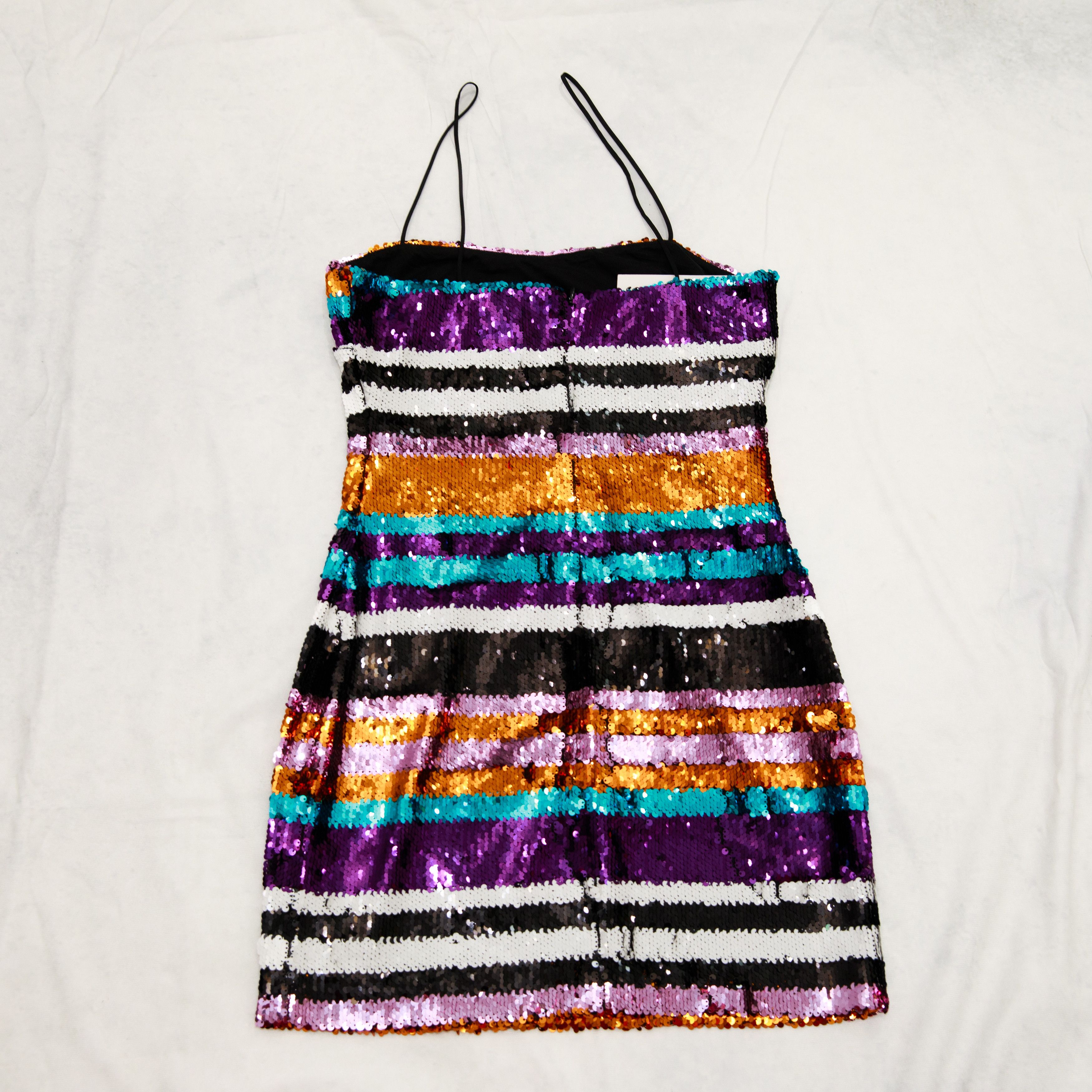 LIKELY LIKELY Braelynn Sequin Mini Dress Stripes Orange Purple Size XS / US 0-2 / IT 36-38 - 9 Thumbnail
