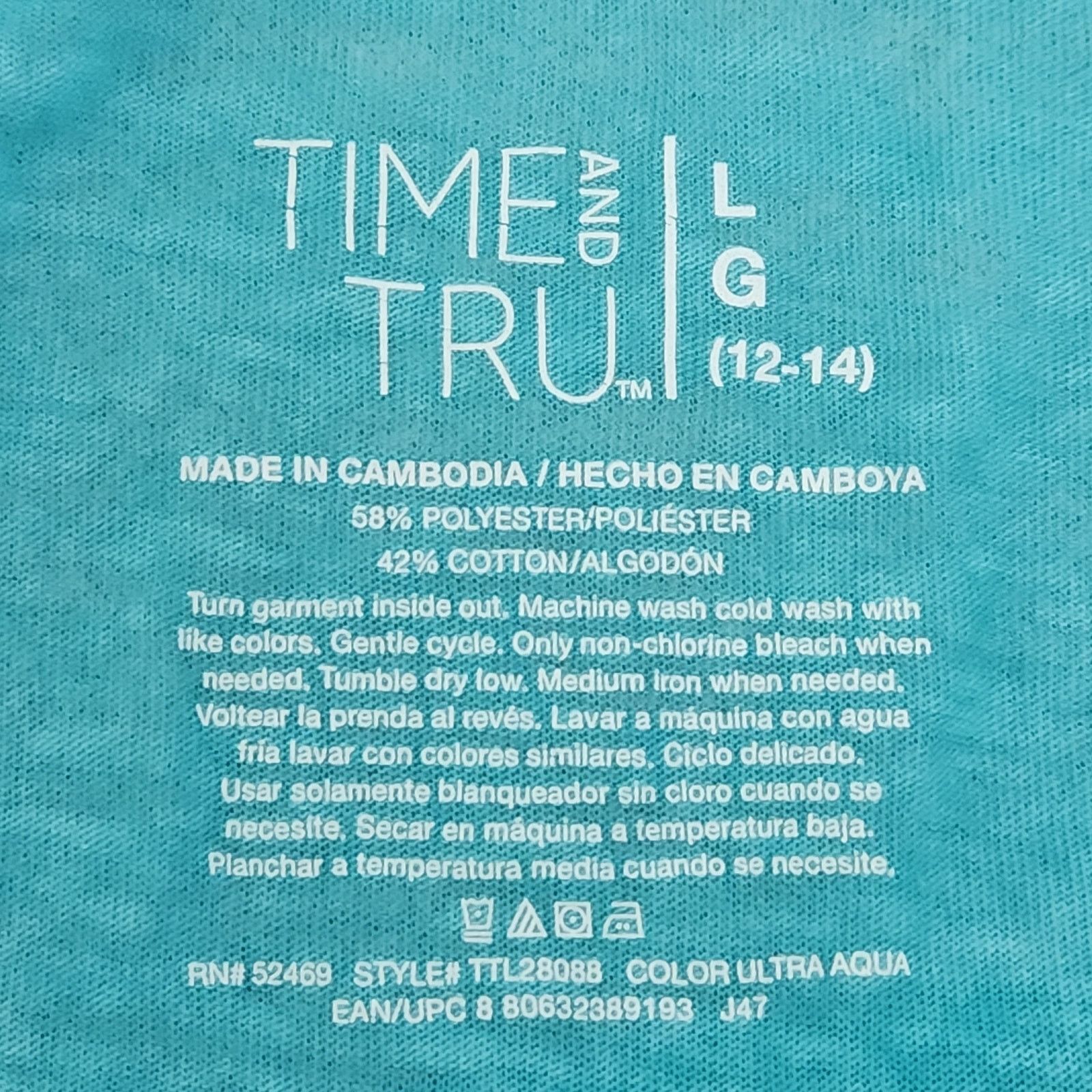 Other Time And Tru Teal Blue Heathered V Neck Top L Lightweight Size L / US 10 / IT 46 - 4 Thumbnail