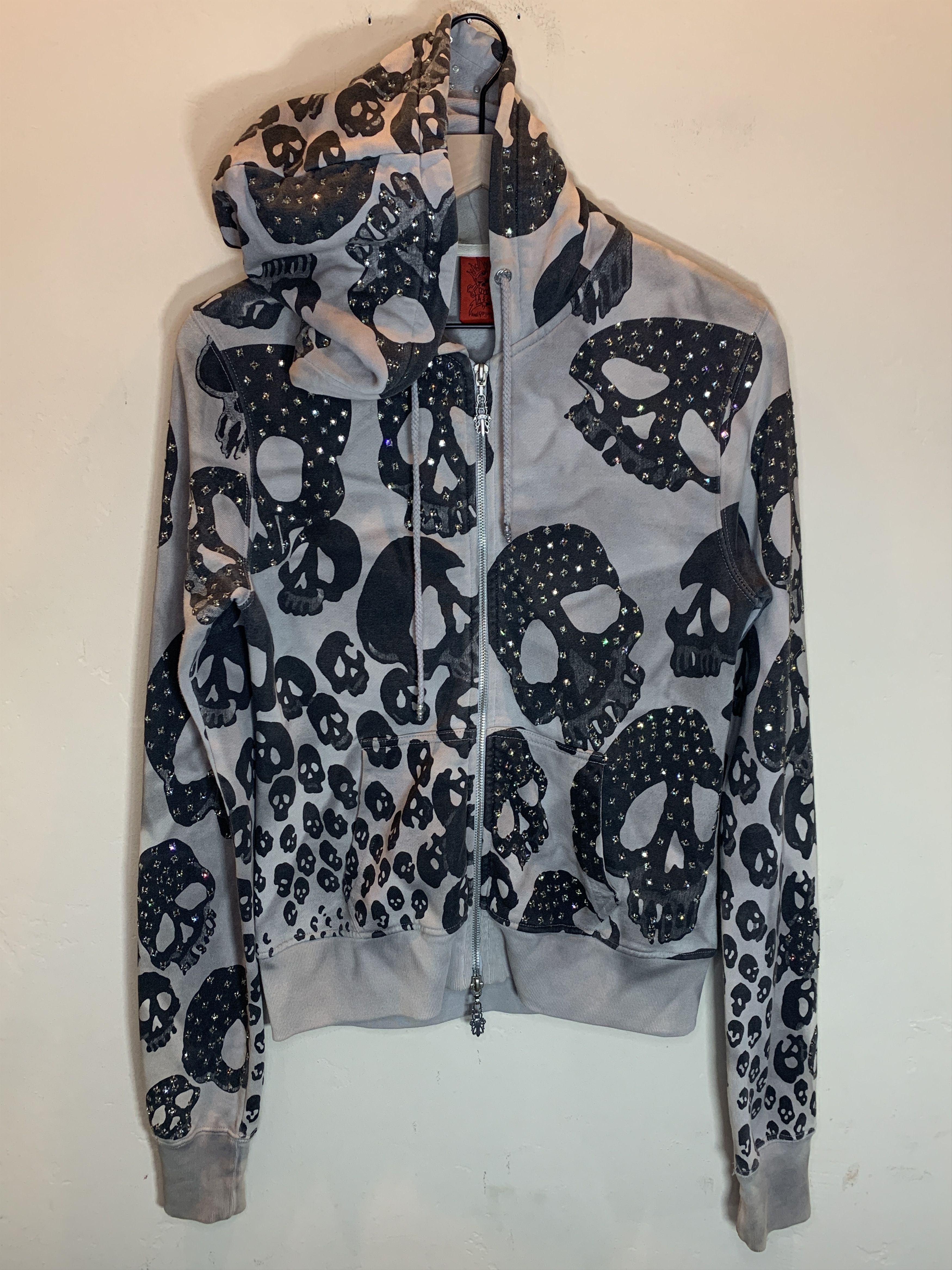 A&G Rock RARE Vintage A&G Rock Amal Guessous Skulls Rhinestone Hoodie Size US S / EU 44-46 / 1 - 1 Thumbnail