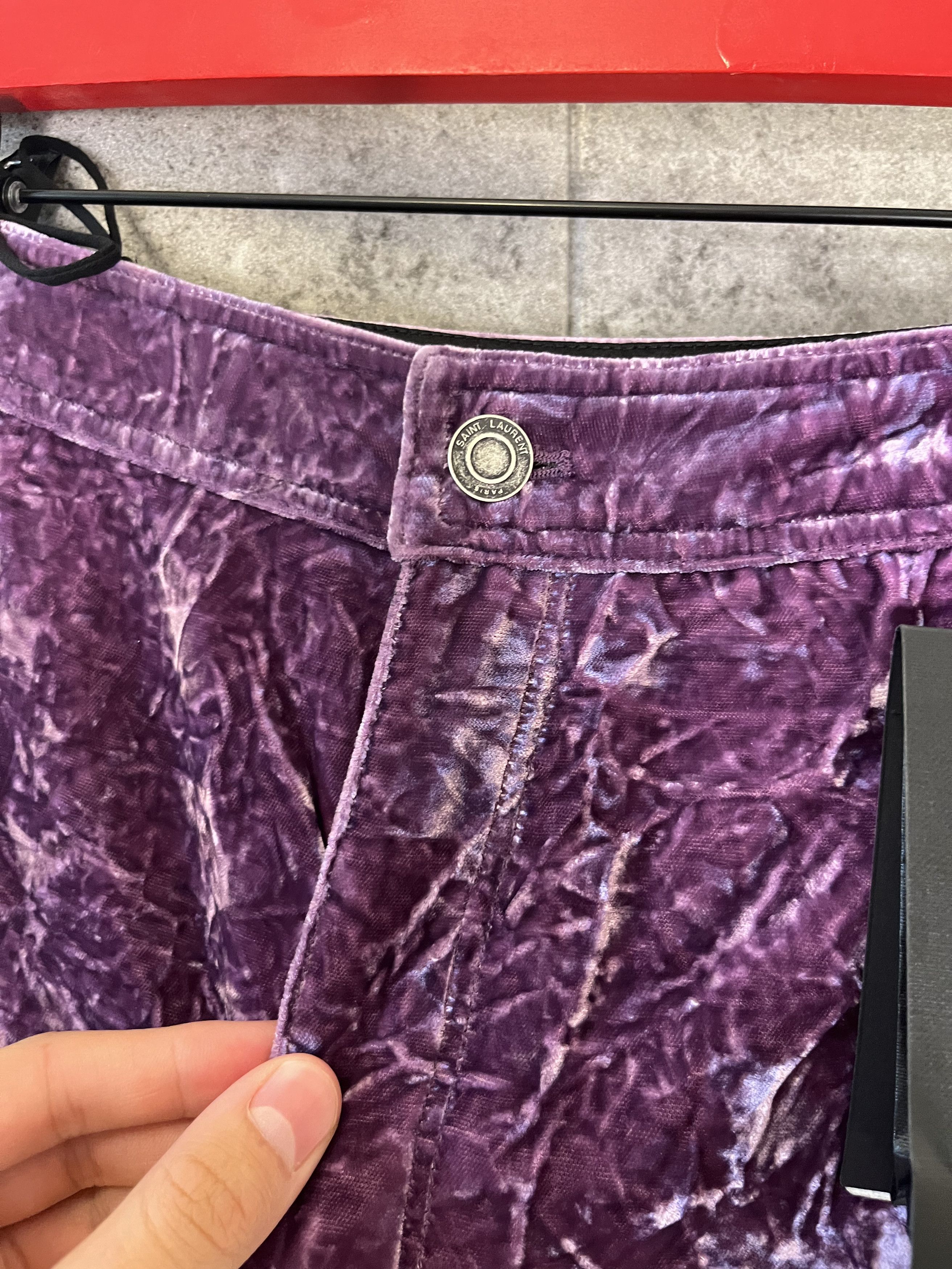 Hedi Slimane × Saint Laurent Paris × Yves Saint Laurent Saint laurent hedi silmane velour runway pants Size US 26 / EU 42 - 5 Thumbnail