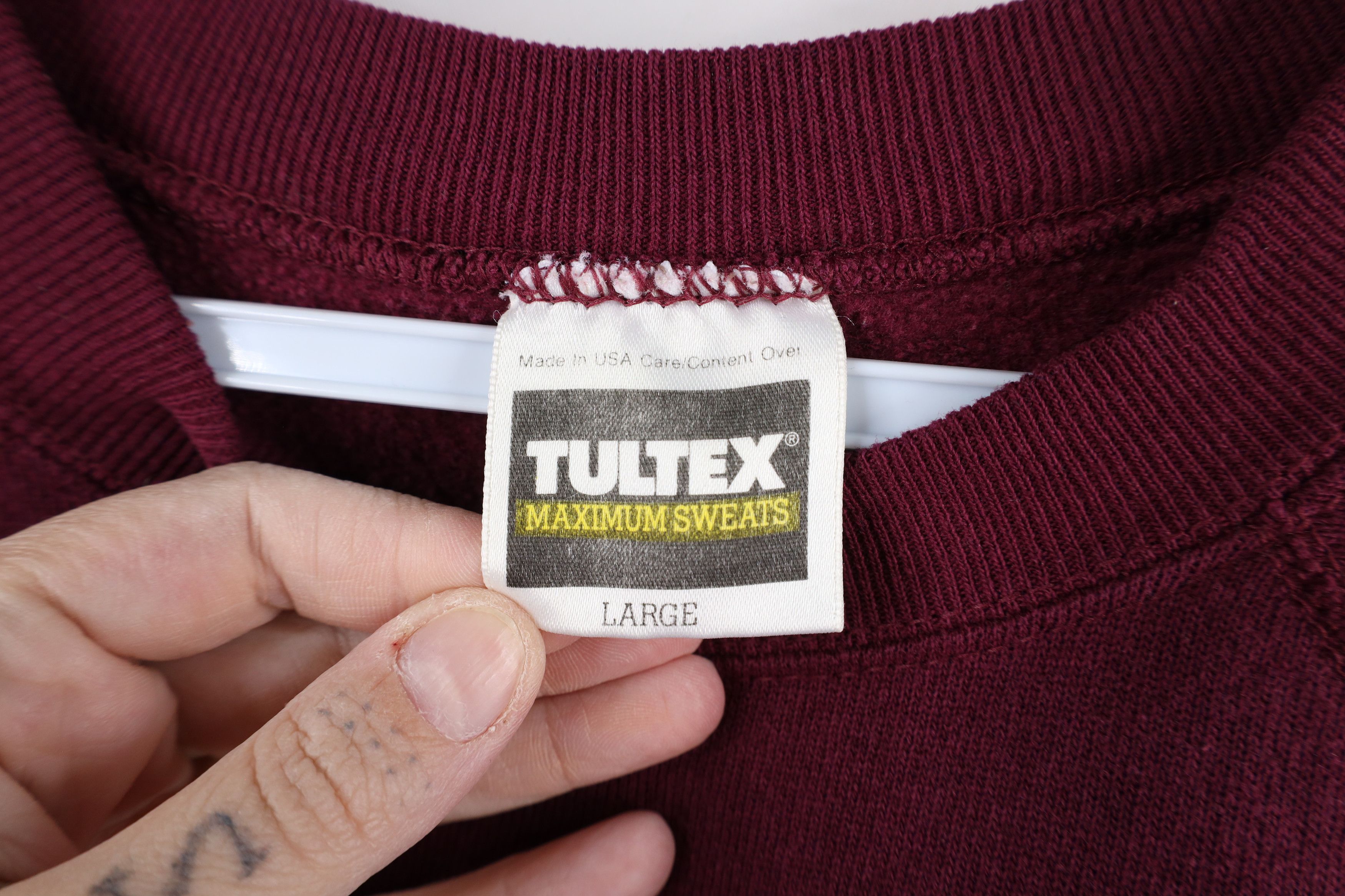Vintage Vintage 90s Streetwear Blank Crewneck Sweatshirt Maroon USA Size XL / US 12-14 / IT 48-50 - 4 Thumbnail