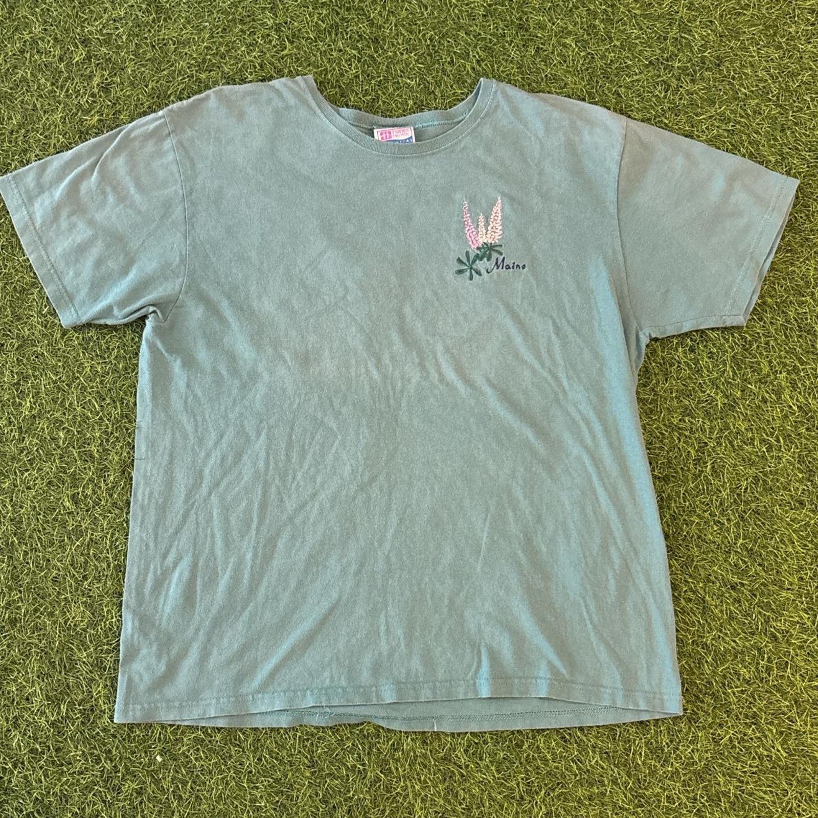 Hanes Women's Vintage Embroidered ‘Maine’ Graphic Tee Size L / US 10 / IT 46 - 1 Thumbnail