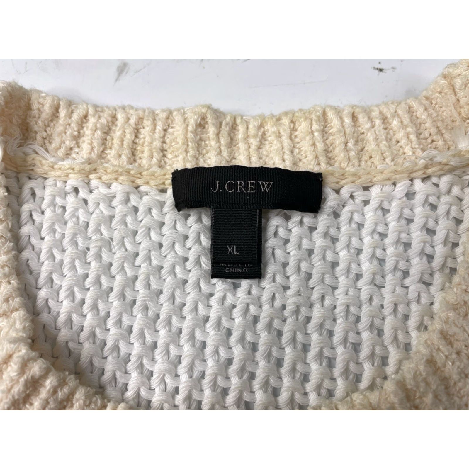 J.Crew J.CREW Sweater Womens Striped Cotton Blend Knit Long Sleeve XL Multicolor Fisherman Pullover Knit Shirt Women Regular Classic Size XL / US 12-14 / IT 48-50 - 3 Thumbnail