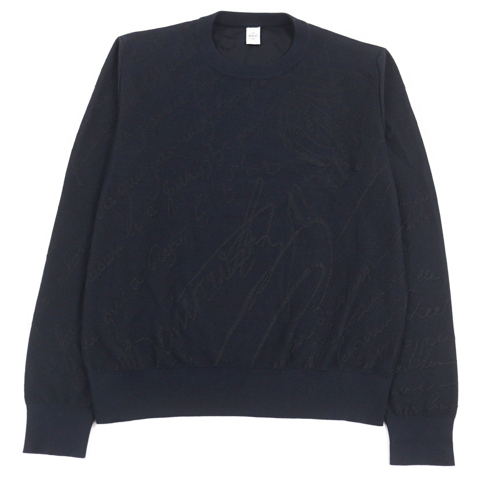 Other Other Berluti Calligraphy Knit Wool Crew Neck Sweater Others Tops R24KRL150YWCC Size ONE SIZE - 1 Thumbnail