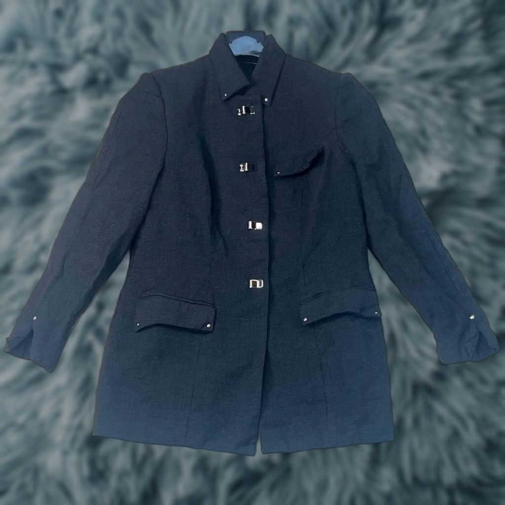 Vintage VINTAGE Susanna Bebery Hills Blazer Jacket Women Black Linen Blend M-L 80s Pockets See Pics Size M / US 6-8 / IT 42-44 - 1 Thumbnail