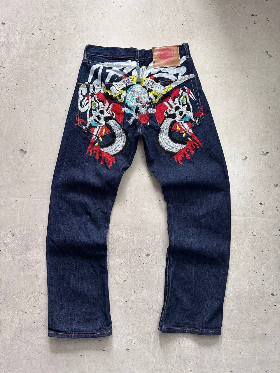 Ed Hardy Ed Hardy x Christian Audigier Jeans 34x32 Skull Denim Y2K Size US 34 / EU 50 - 1 Thumbnail