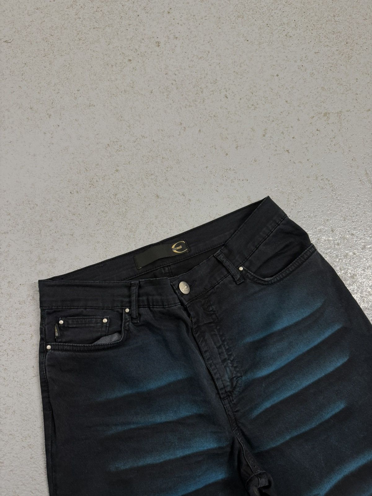 Just Cavalli Vintage Just Cavalli Blue Waves Flared Overprinted Jeans Size 28" / US 6 / IT 42 - 4 Thumbnail