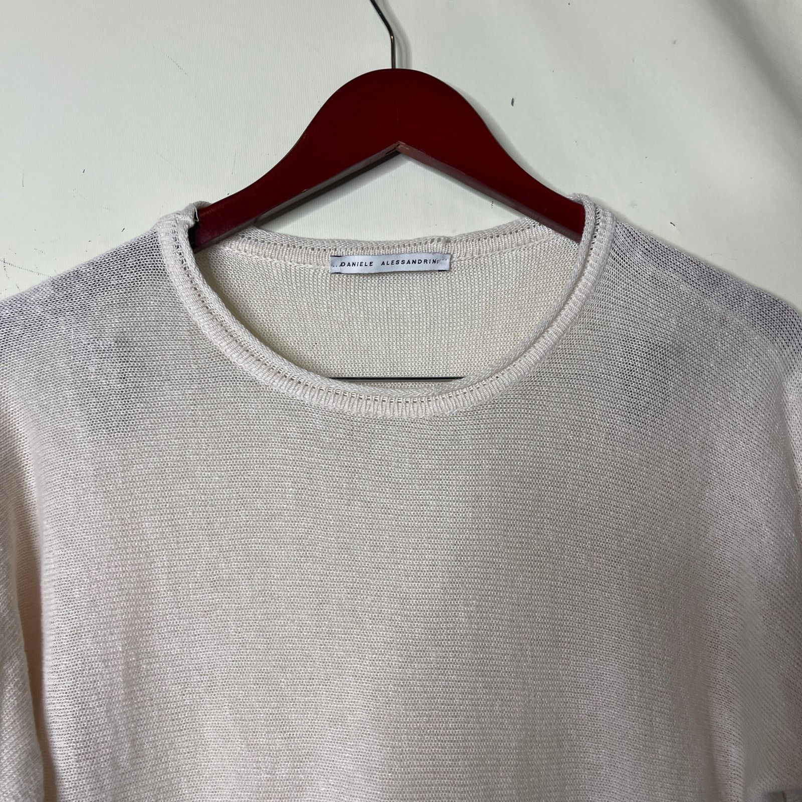 Daniele Alessandrini Daniele Alessandrini cream linen crewneck relax knitted top Size US M / EU 48-50 / 2 - 5 Thumbnail