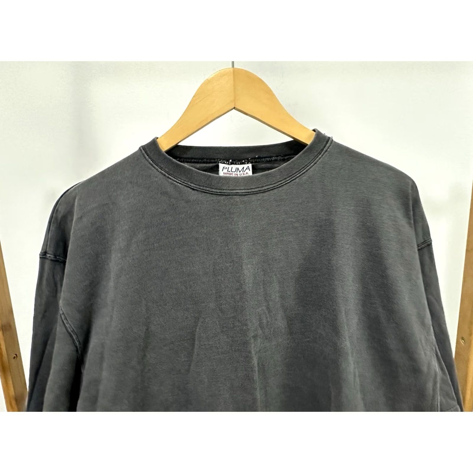 Vintage VTG PLUMA 90s Heavyweight Worn Cotton Blank Long Sleeve T-Shirt XL Black Shirt Mens Size US XL / EU 56 / 4 - 6 Thumbnail