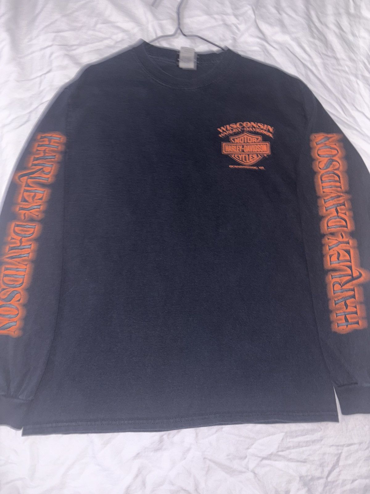 Vtg vintage harley davidson shirt sz M black longsleeve