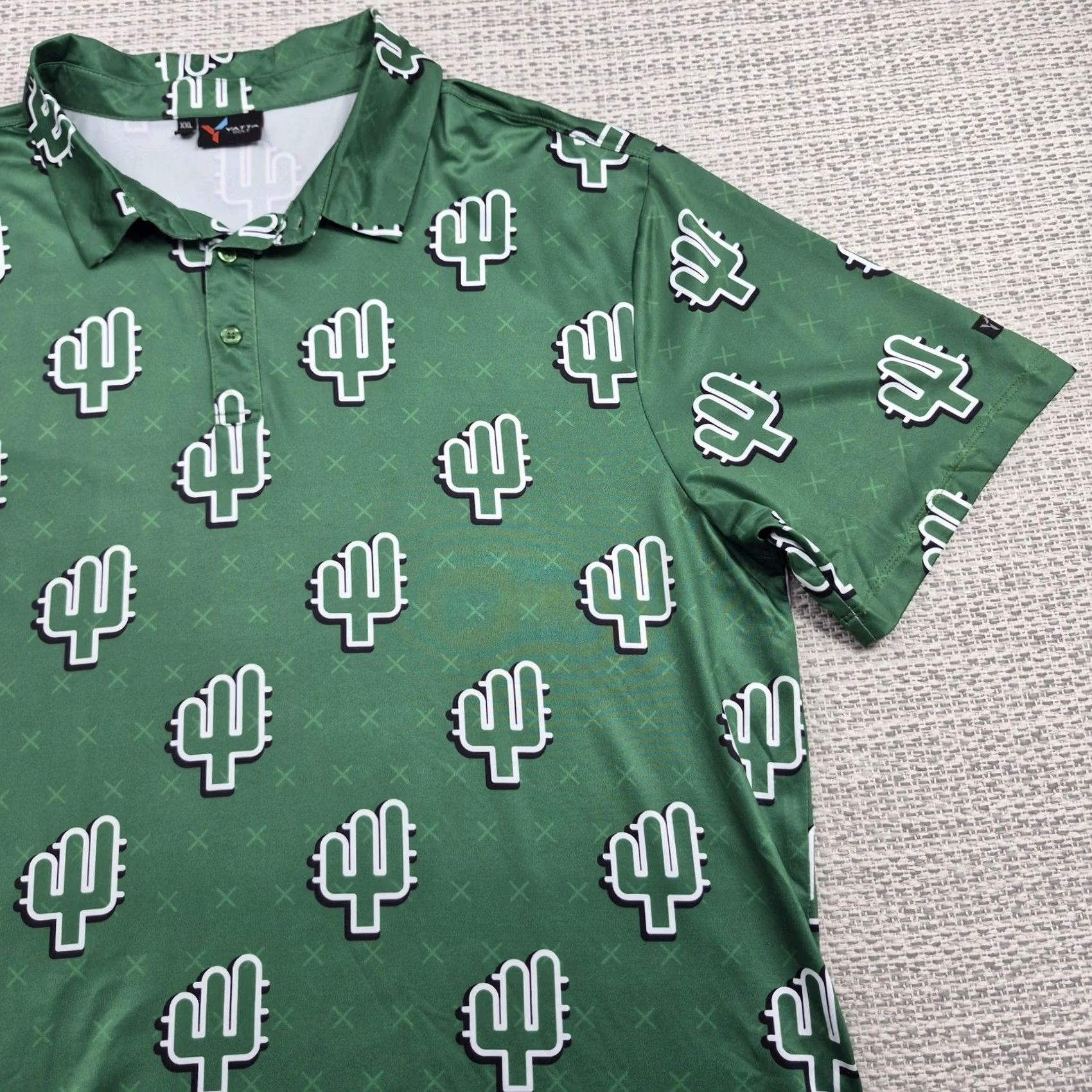 Vintage Yatta Golf Polo Golf Shirt Mens 2XL Green Cactus Arizona Performance Stretch Size US XXL / EU 58 / 5 - 2 Thumbnail
