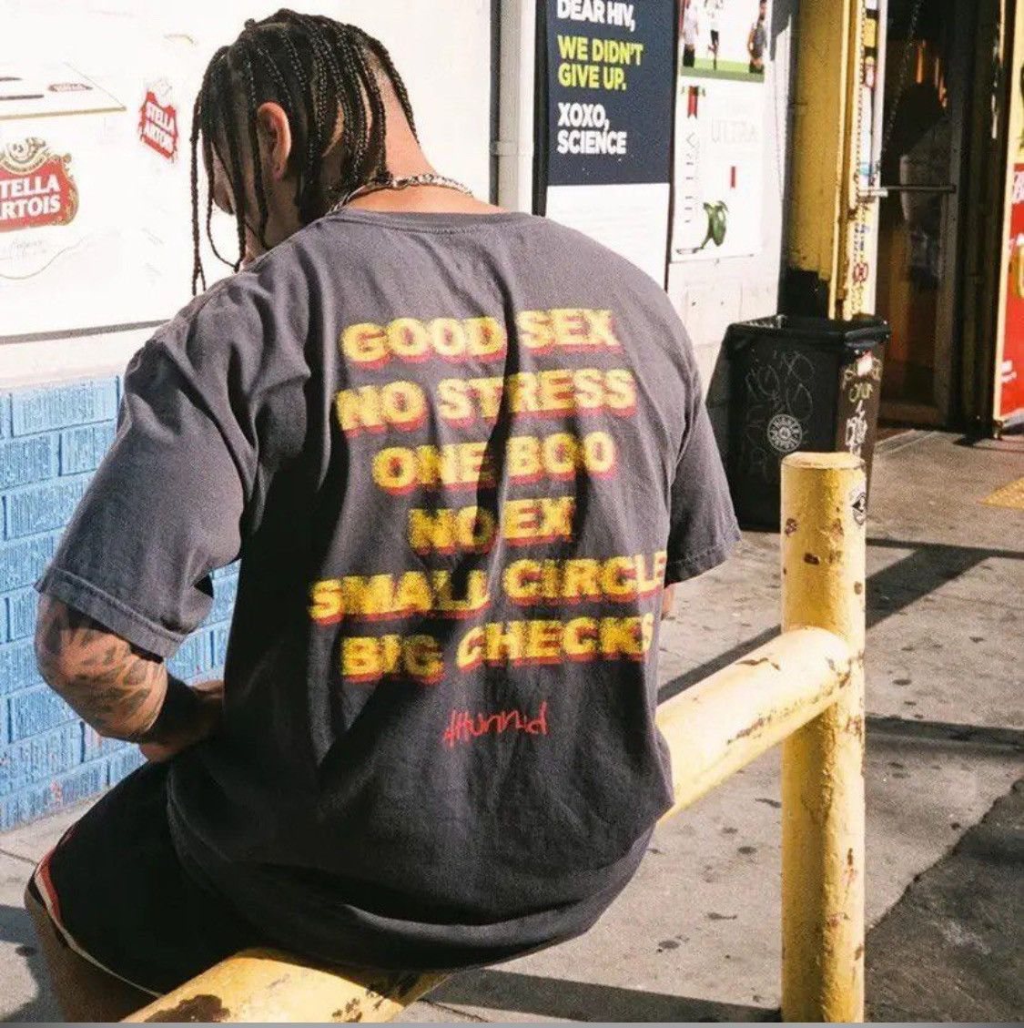 4HUNNID × Rap Tees 4 Hunnid Worn by Rapper YG Poem Good Sex No Stress Faded Size US M / EU 48-50 / 2 - 10 Thumbnail