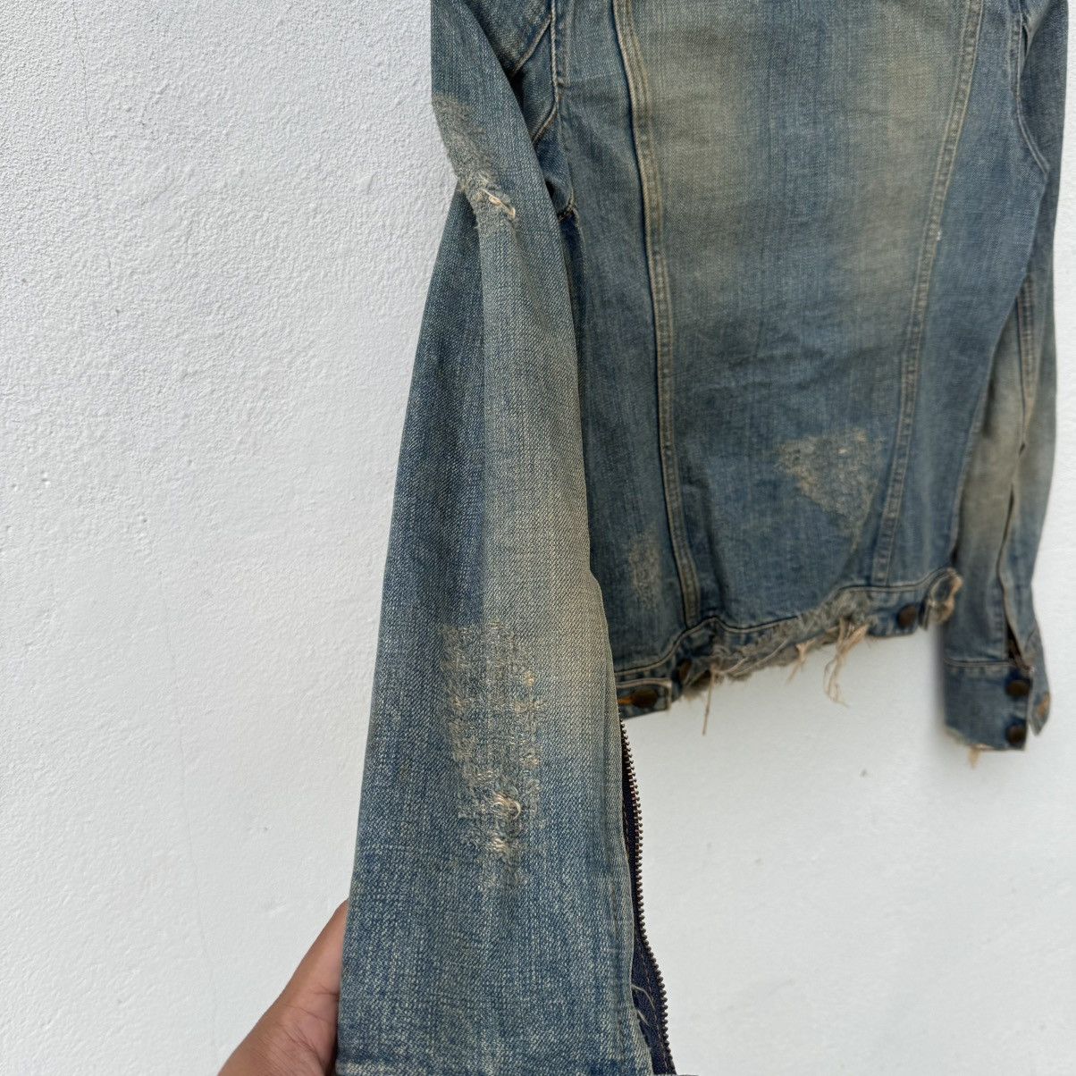 Le Grande Bleu (L.G.B.) Vintage Disteress LGB Le Grande Blue Punk Denim Jacket Size XS / US 0-2 / IT 36-38 - 11 Thumbnail