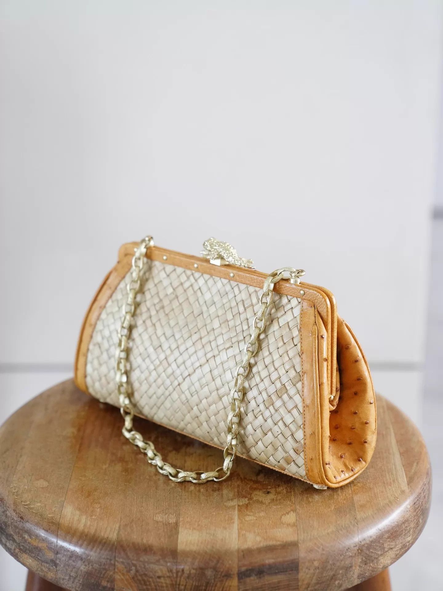 Other BKC 1990s Frog Ladybug Ostrich Straw Handbag Size ONE SIZE - 5 Thumbnail