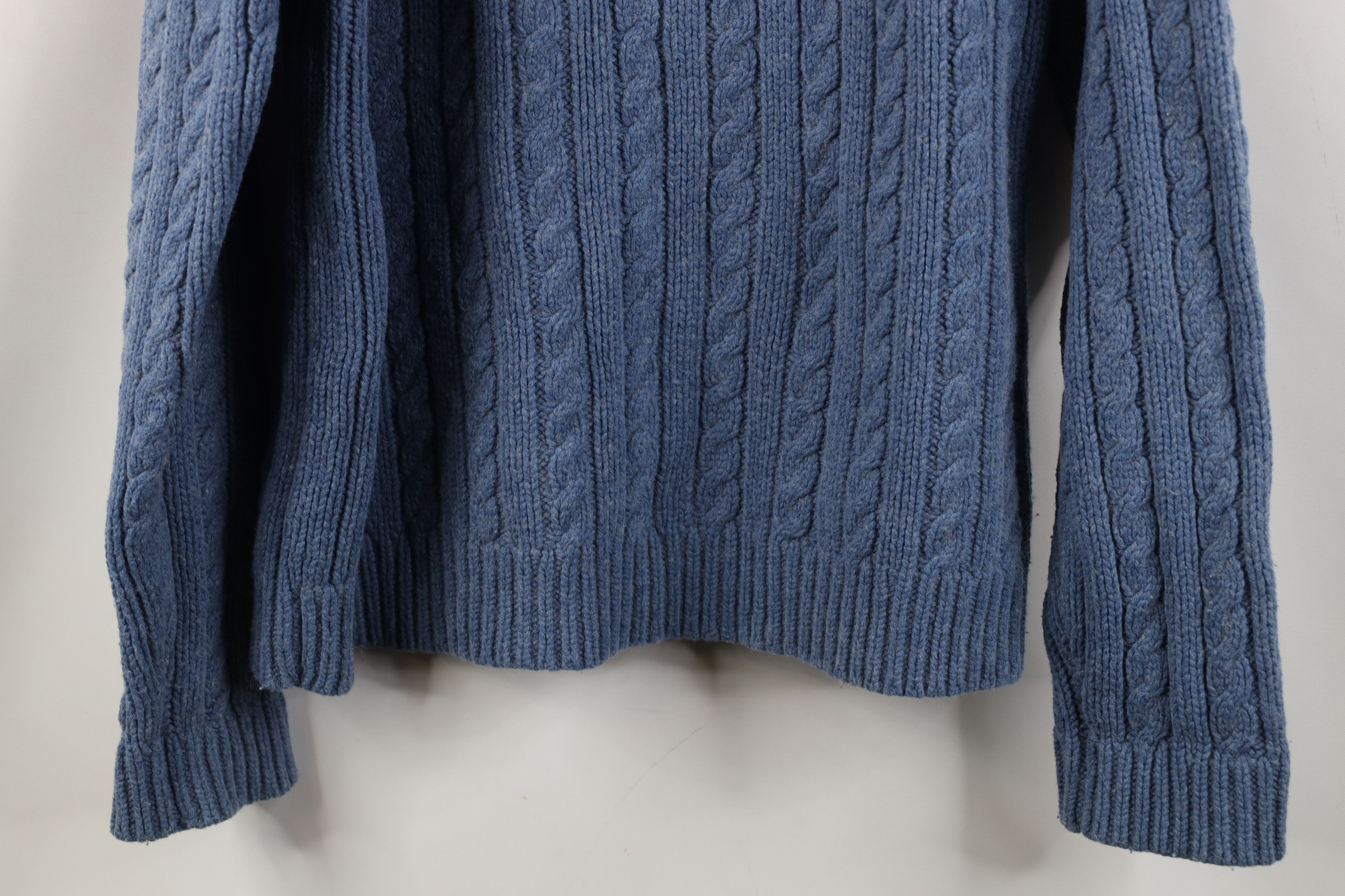 J.Crew Vintage 90s J Crew Wool Cable Knit Fisherman Sweater Blue Size US L / EU 52-54 / 3 - 9 Thumbnail