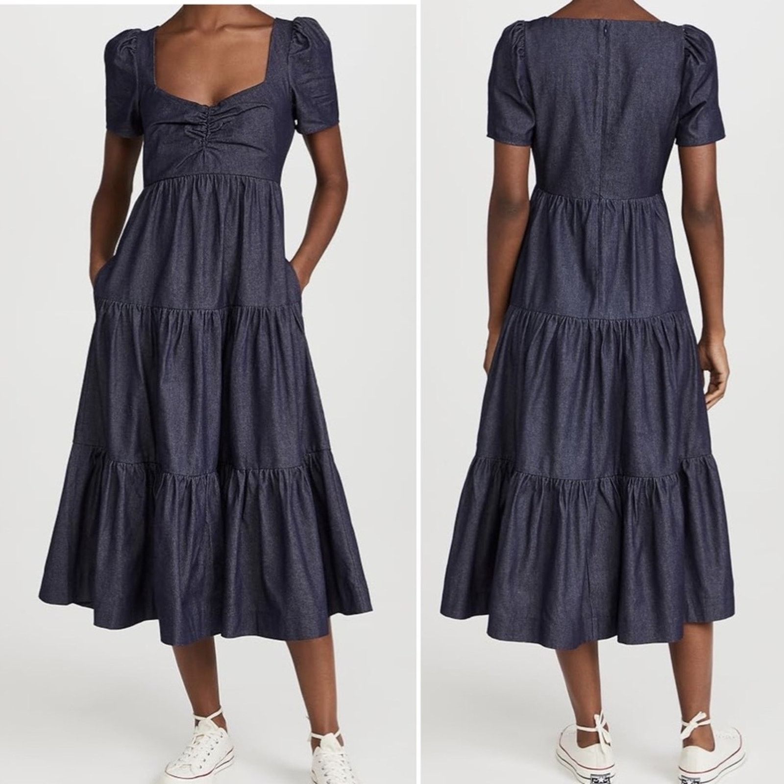 LIKELY Likely x Revolve $248 Lear Puff Sleeve Denim Dress 00 NWOT Size XS / US 0-2 / IT 36-38 - 1 Thumbnail