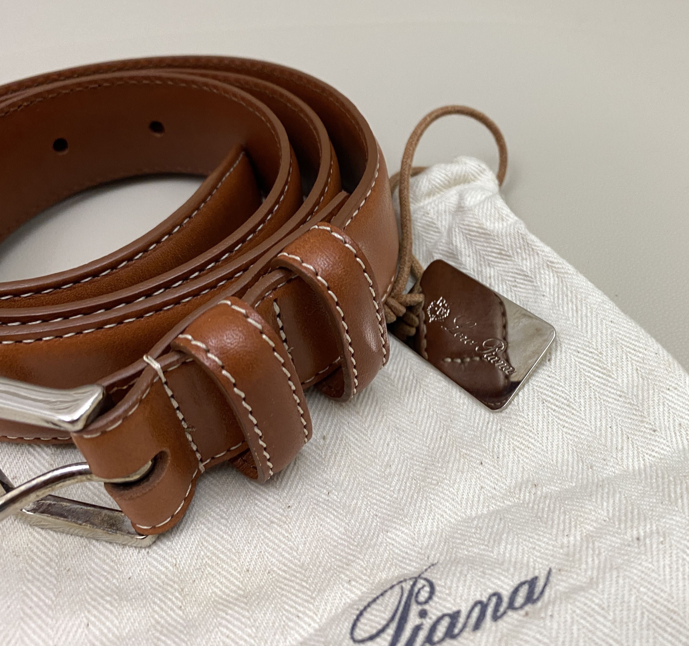 Leather LORO PIANA Alsavel Classic Leather Belt Brown Size 80/32 Size ONE SIZE - 3 Thumbnail