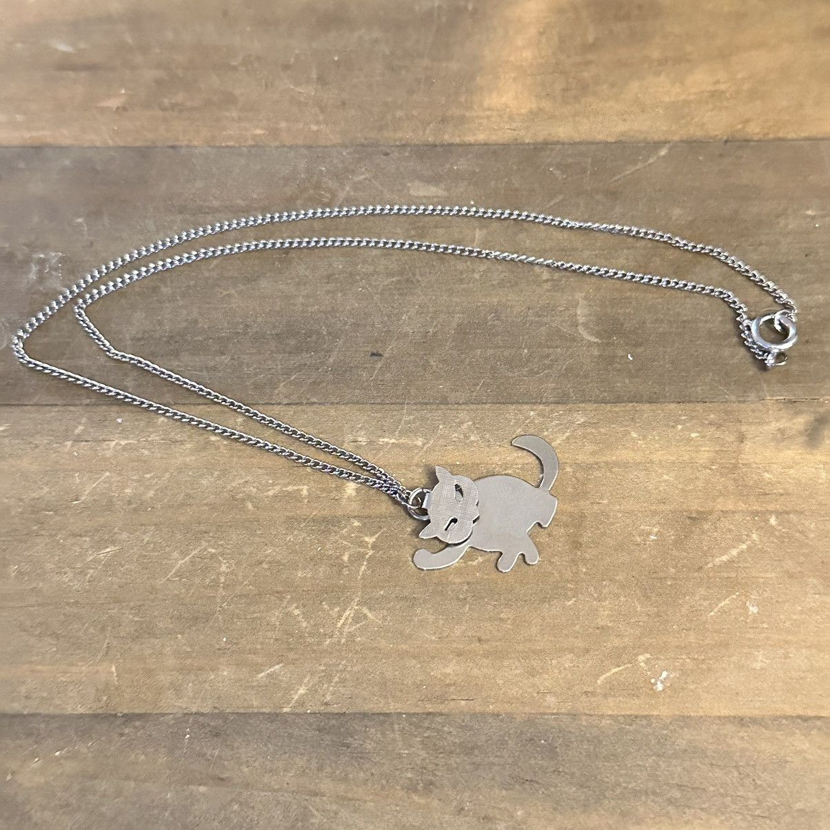 Vintage Vintage silver tone cat pendant necklace Size ONE SIZE - 2 Thumbnail