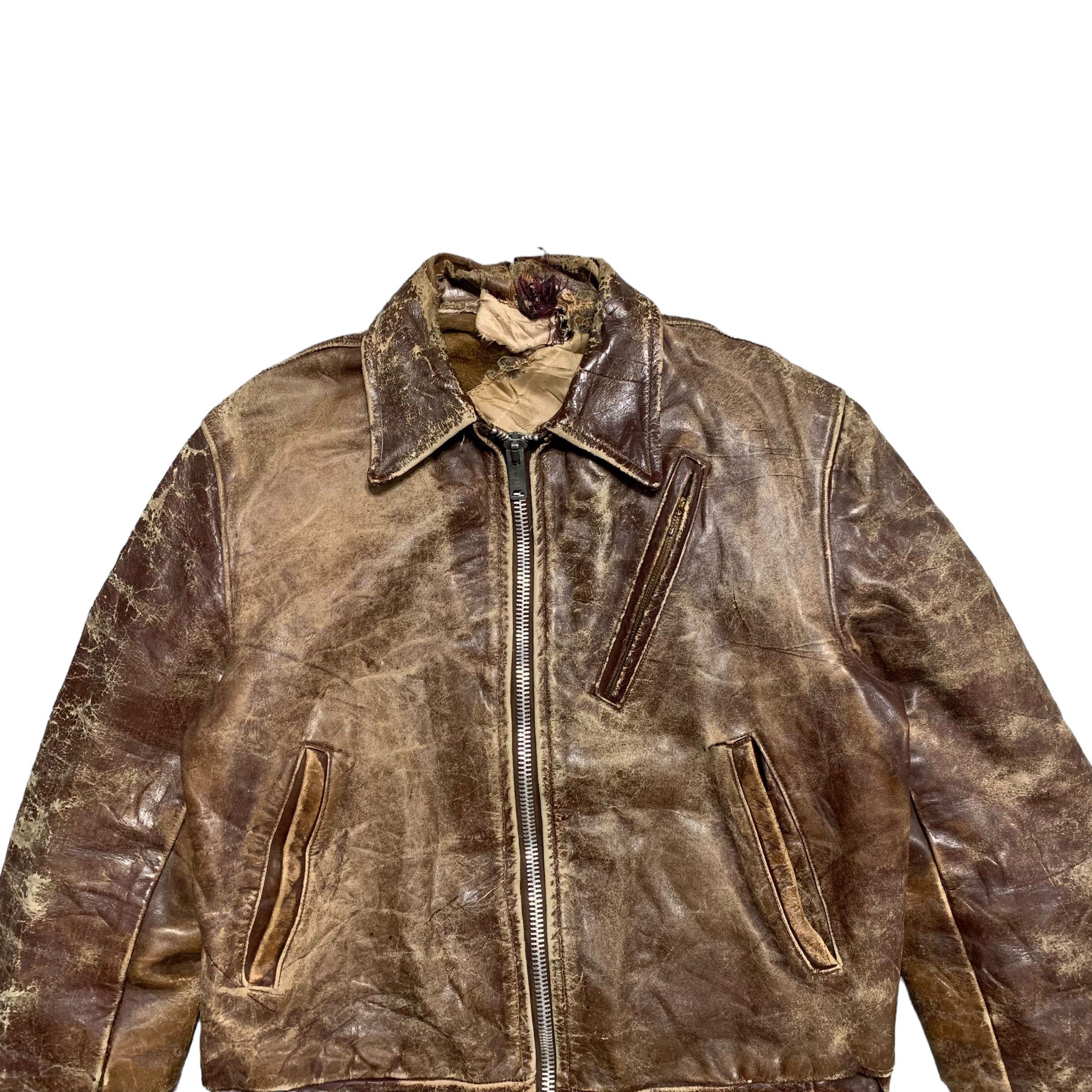 Vintage True Vintage 60s Leather Jacket Scovill Zipper Size US M / EU 48-50 / 2 - 3 Thumbnail
