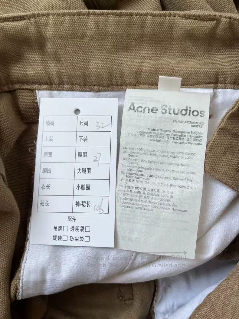 Acne Studios Acne Studios Cargo Trousers Solid Color Low-Rise Loose Fit Size 42" / US 20 - 4 Thumbnail