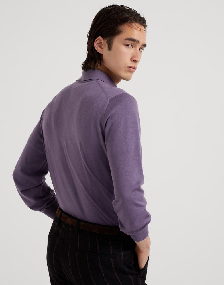 Brunello Cucinelli o1w1db10825 Polo Sweater in Purple Size US S / EU 44-46 / 1 - 4 Thumbnail