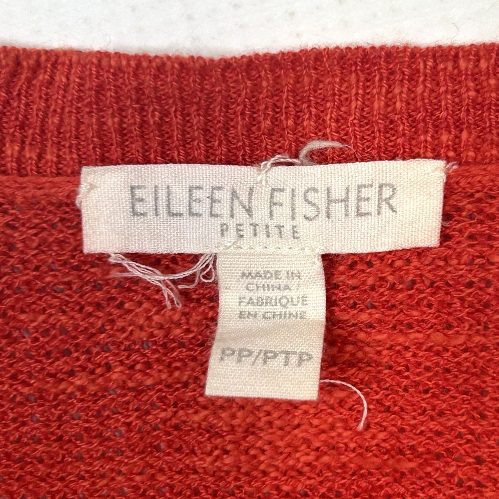 Eileen Fisher VINTAGE Eileen Fisher Cornsilk Organic Linen Cotton Waffle Knit V-Neck Sweater PP XS Size XXS / US 00 / IT 34 - 4 Thumbnail