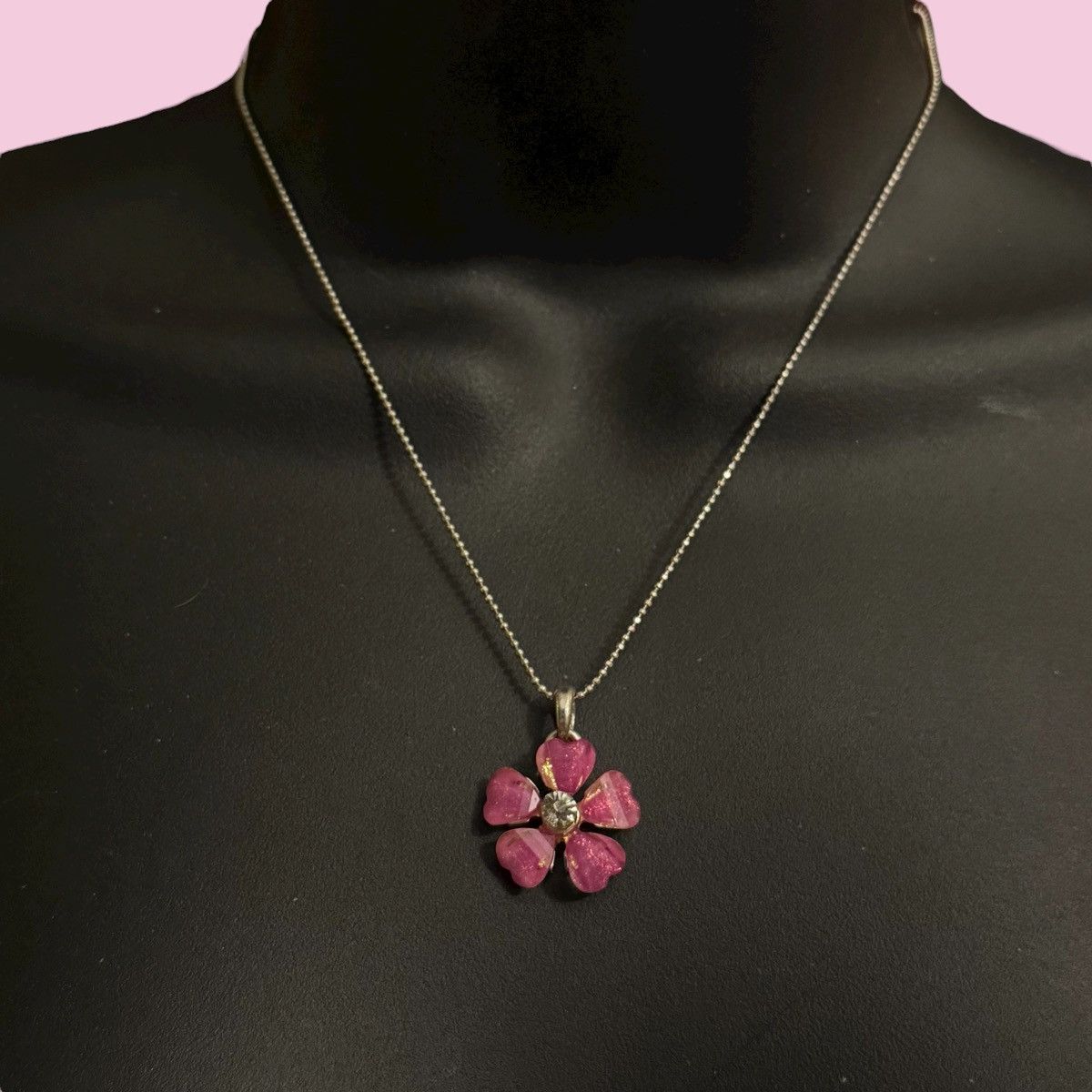 Other Cool Jewels silver tone pink flower pendant necklace Size ONE SIZE - 1 Thumbnail