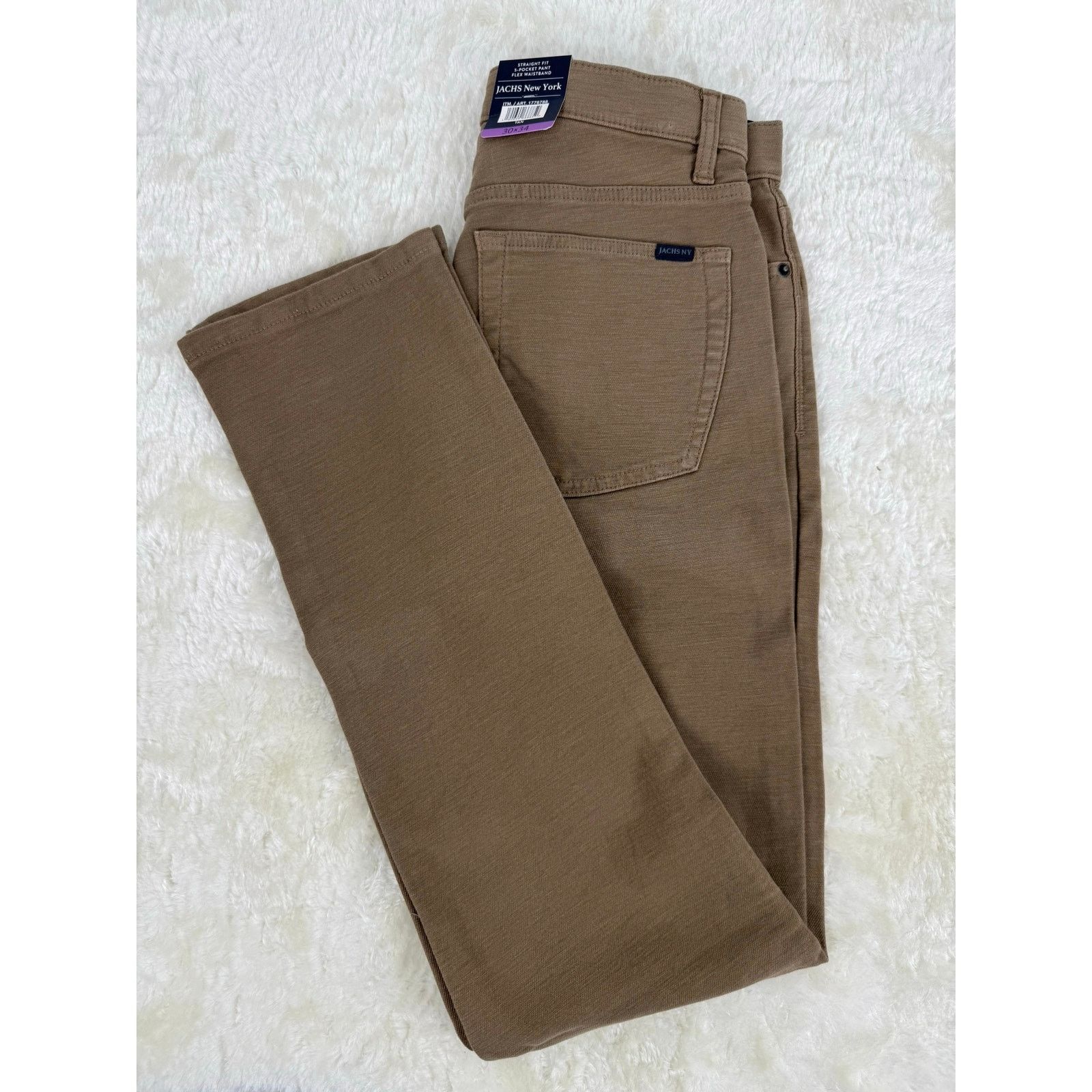 JACHS NY NEW Jachs NY Men’s 5-Pocket Stretch Twill Straight Tan 30/34 Size US 30 / EU 46 - 9 Thumbnail