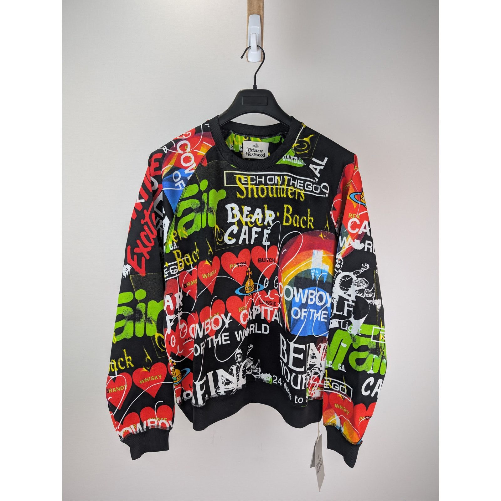 Vivienne Westwood o1rshd1 Organic Cotton Crewneck Graffiti Print Sweater Size US M / EU 48-50 / 2 - 2 Thumbnail