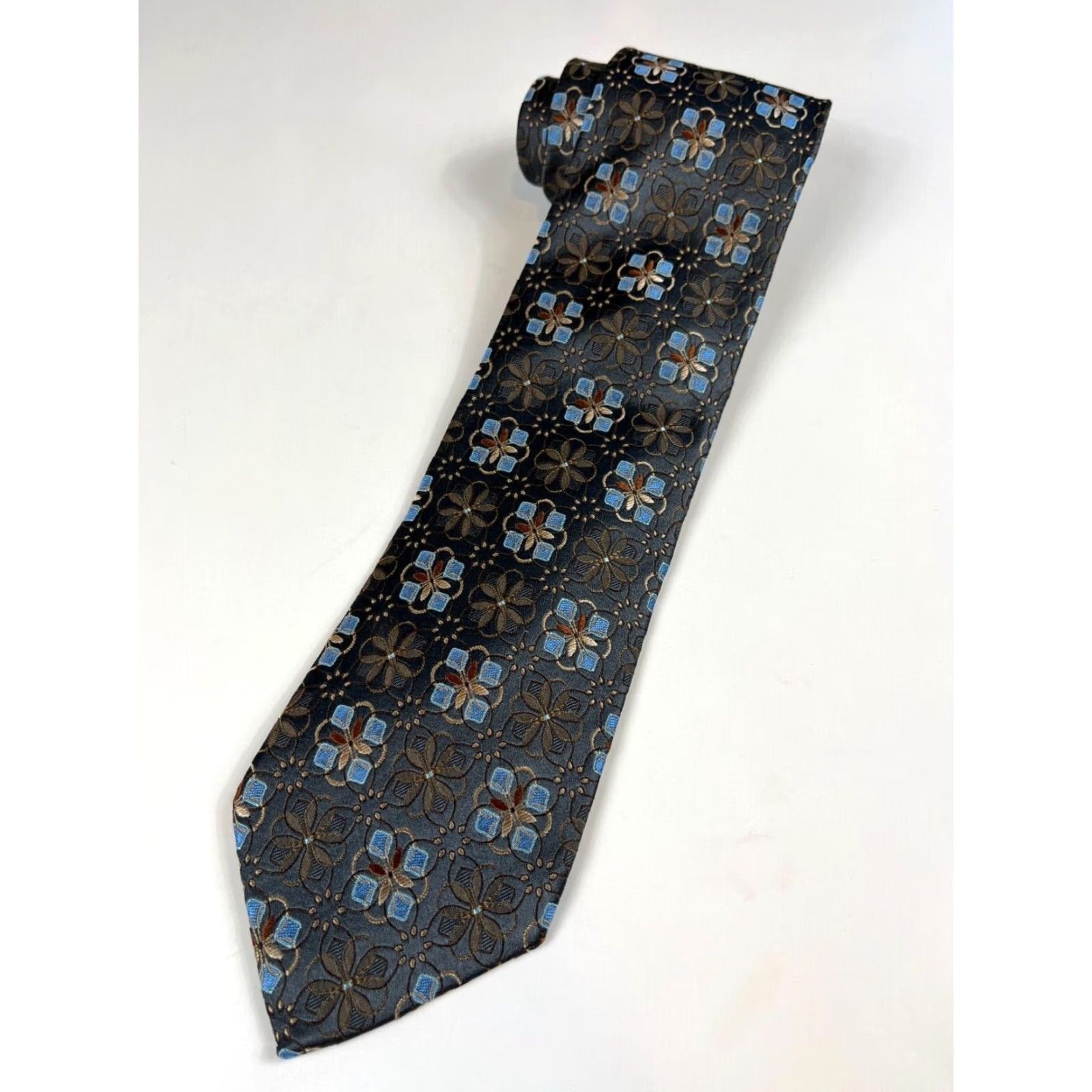 Ermenegildo Zegna VINTAGE Men's Ermenegildo Zegna Floral Luxury Silk Tie Made in Italy Size ONE SIZE - 3 Thumbnail
